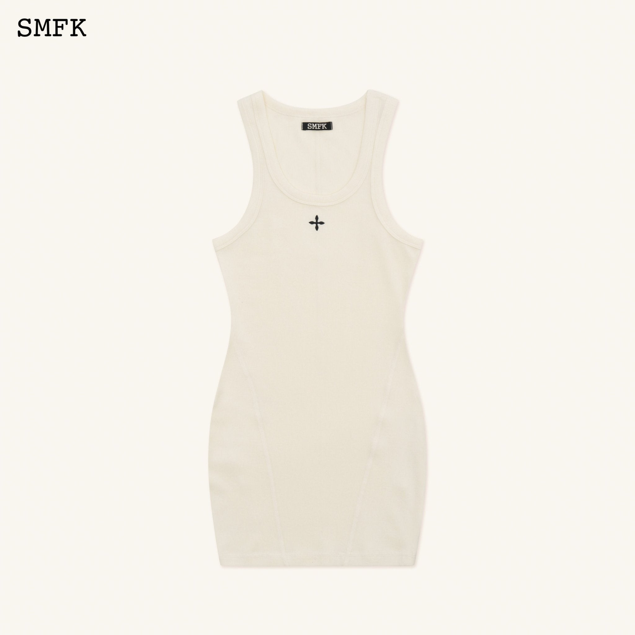 SMFK Compass Rove Stray Vest Dress In White | MADA IN CHINA