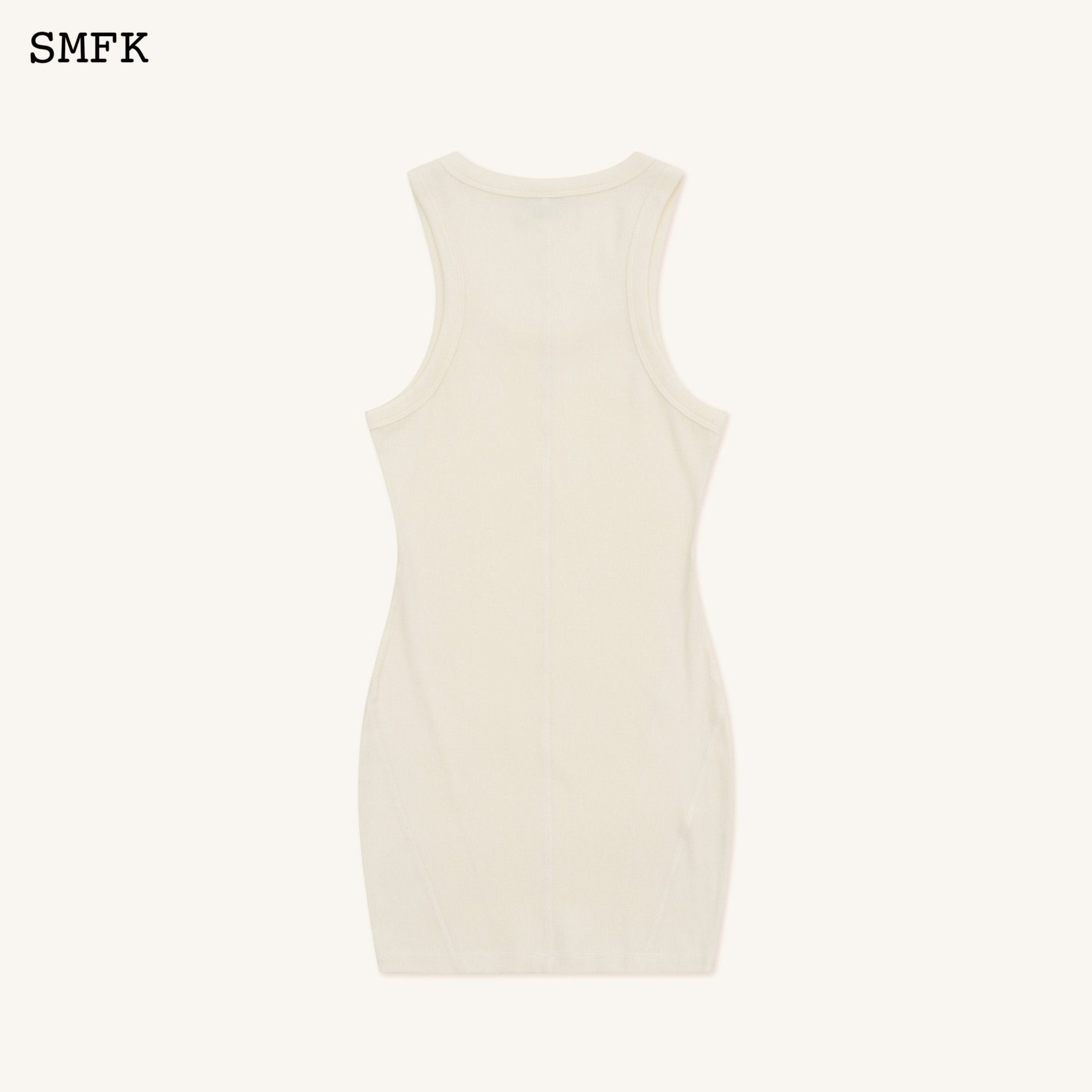 SMFK Compass Rove Stray Vest Dress In White | MADA IN CHINA