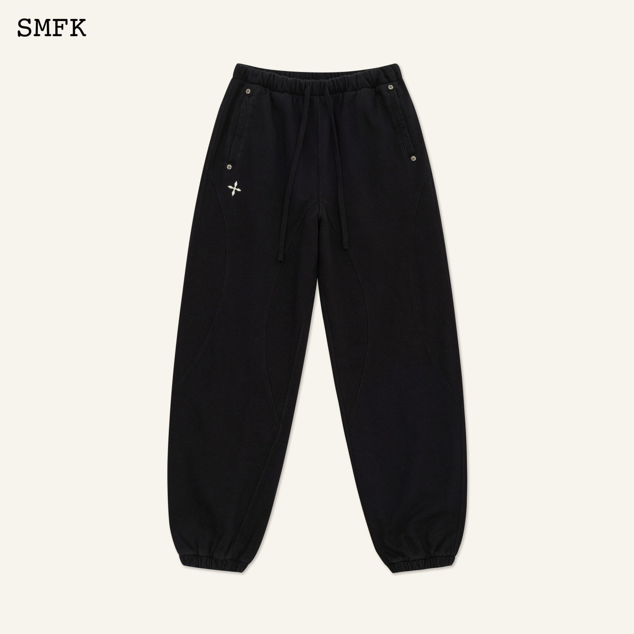 SMFK Compass Rush Jogging Sweatpants In Black | MADA IN CHINA