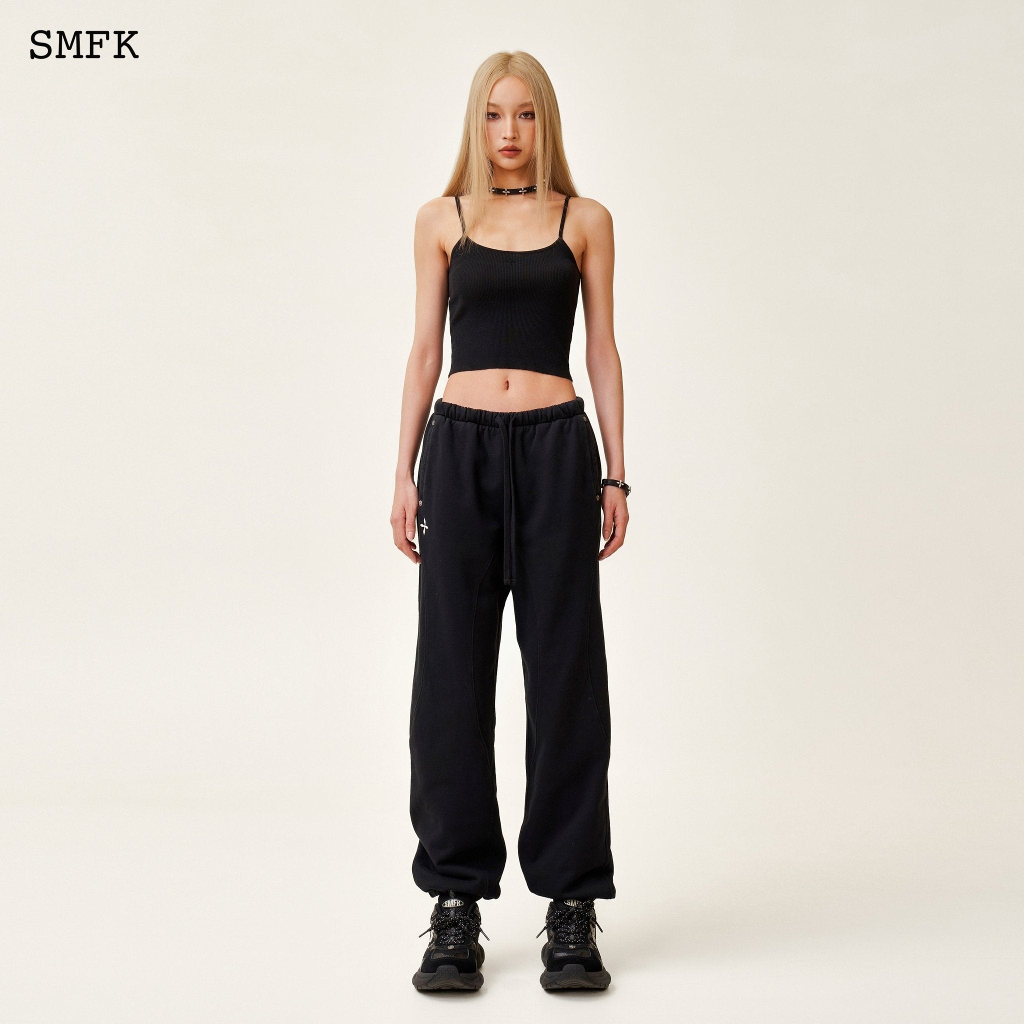 SMFK Compass Rush Jogging Sweatpants In Black | MADA IN CHINA