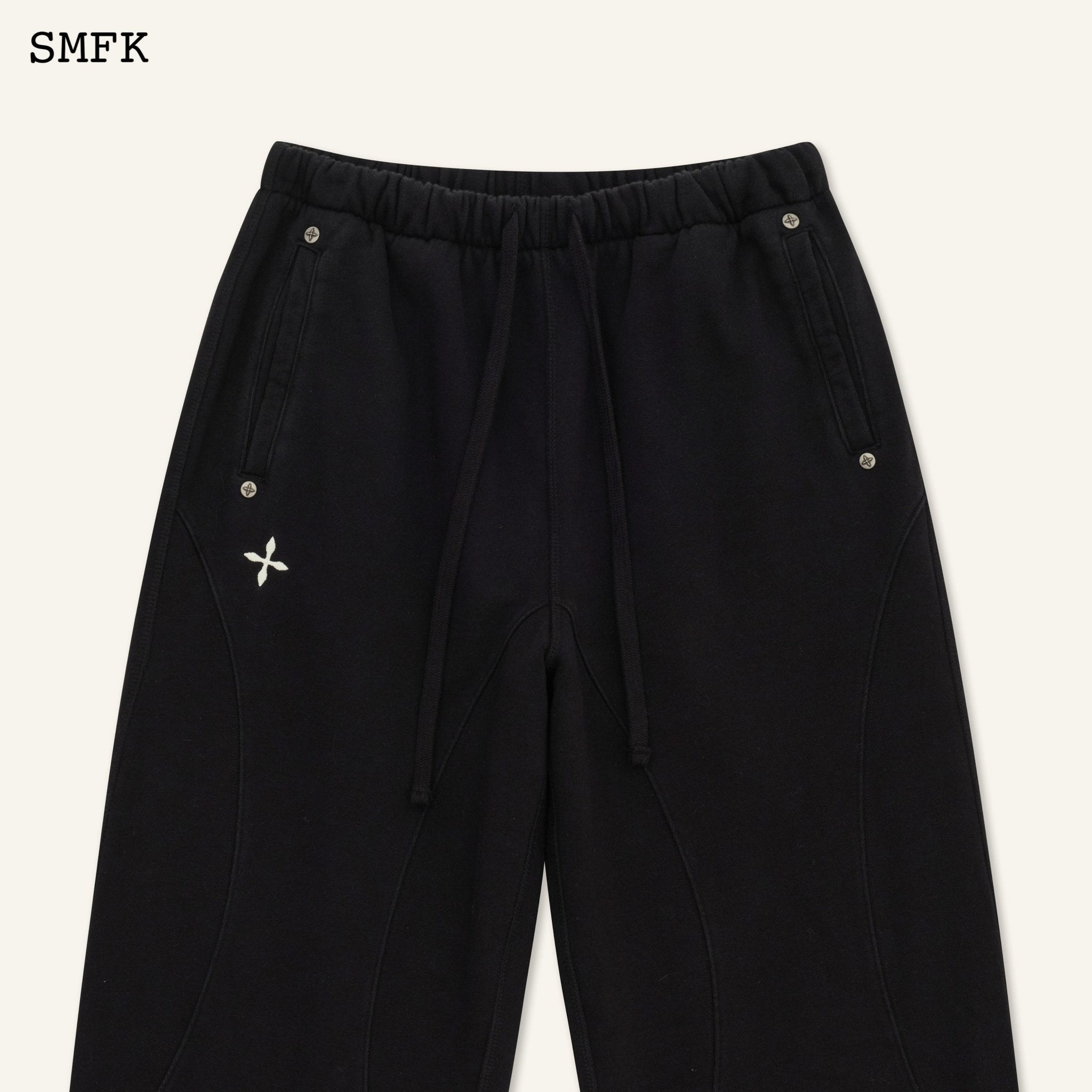 SMFK Compass Rush Jogging Sweatpants In Black | MADA IN CHINA