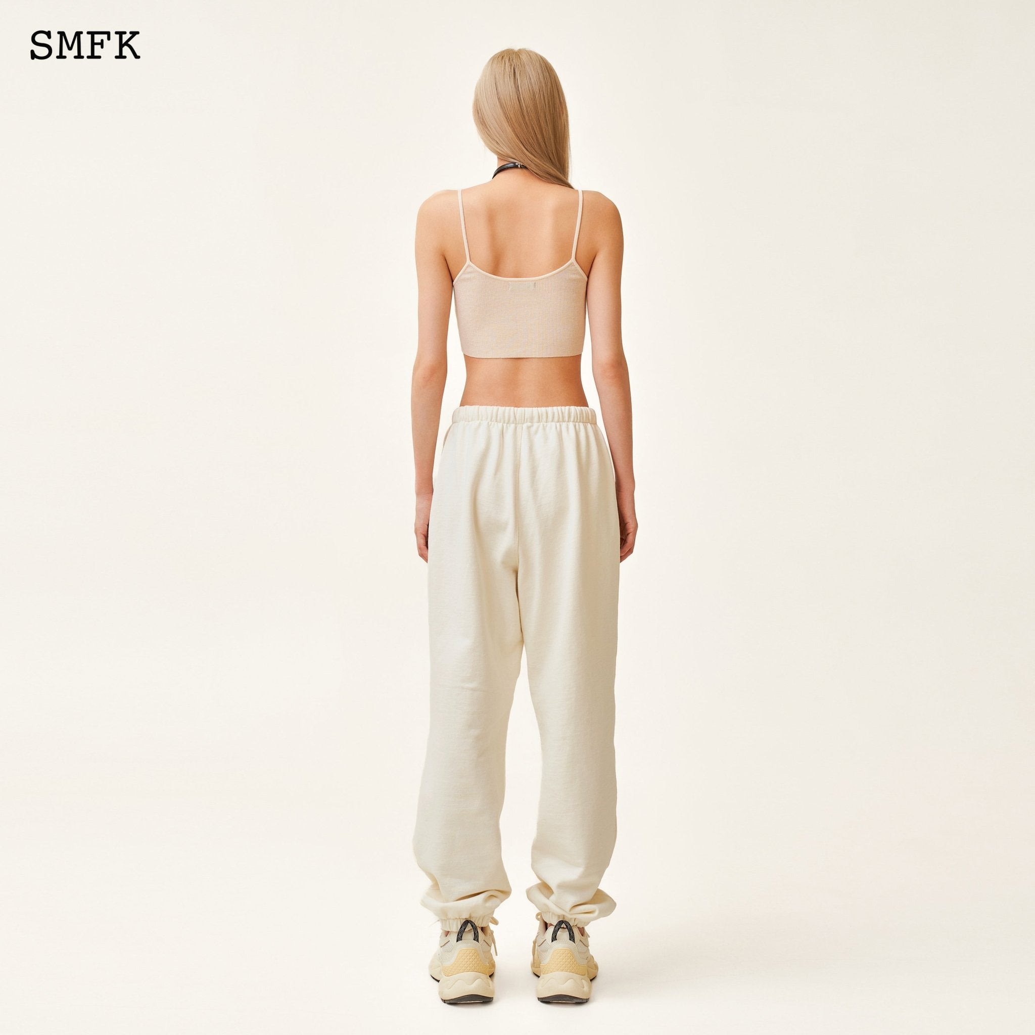 SMFK Compass Rush Jogging Sweatpants In White | MADA IN CHINA