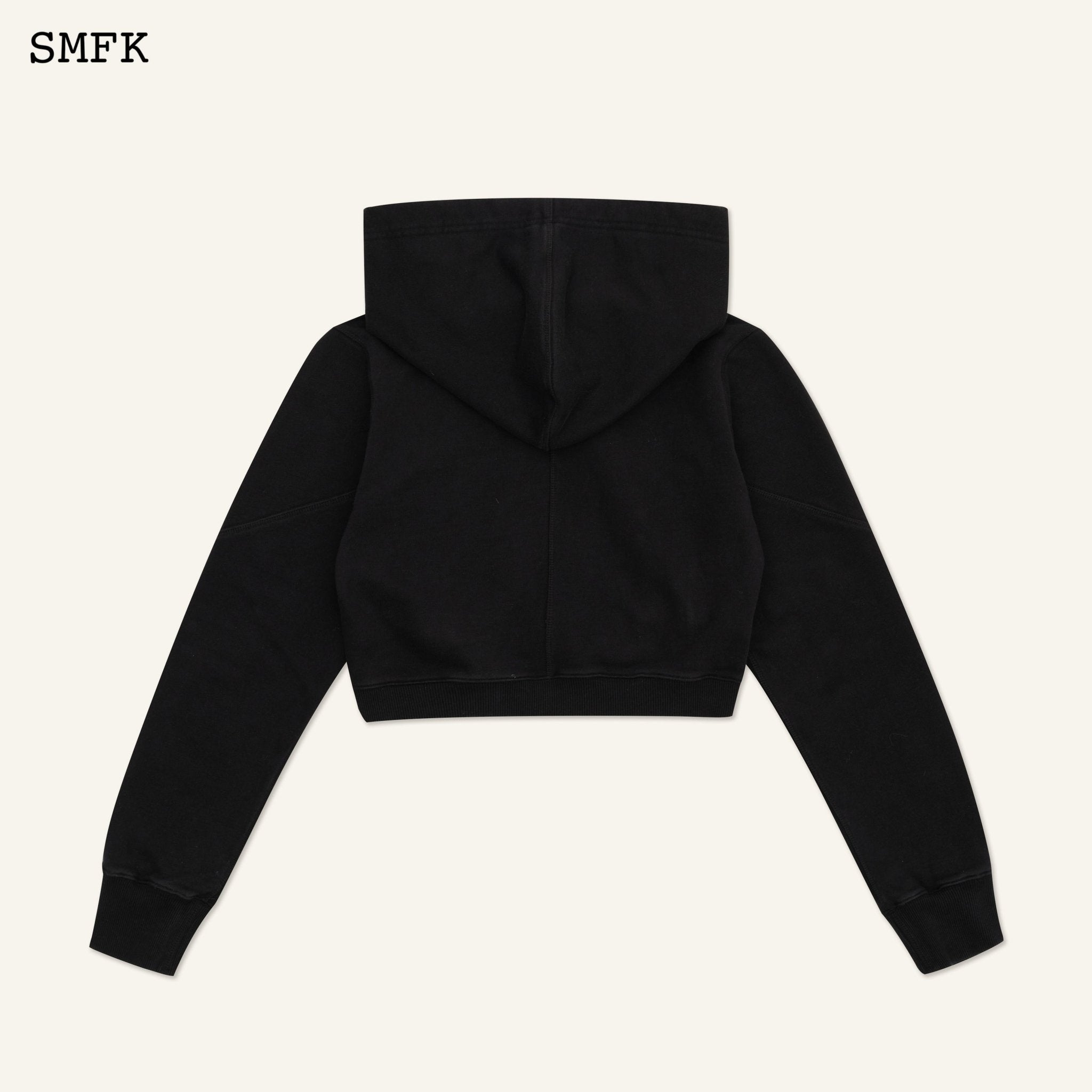 SMFK Compass Rush Short Sporty Hoodie In Black | MADA IN CHINA