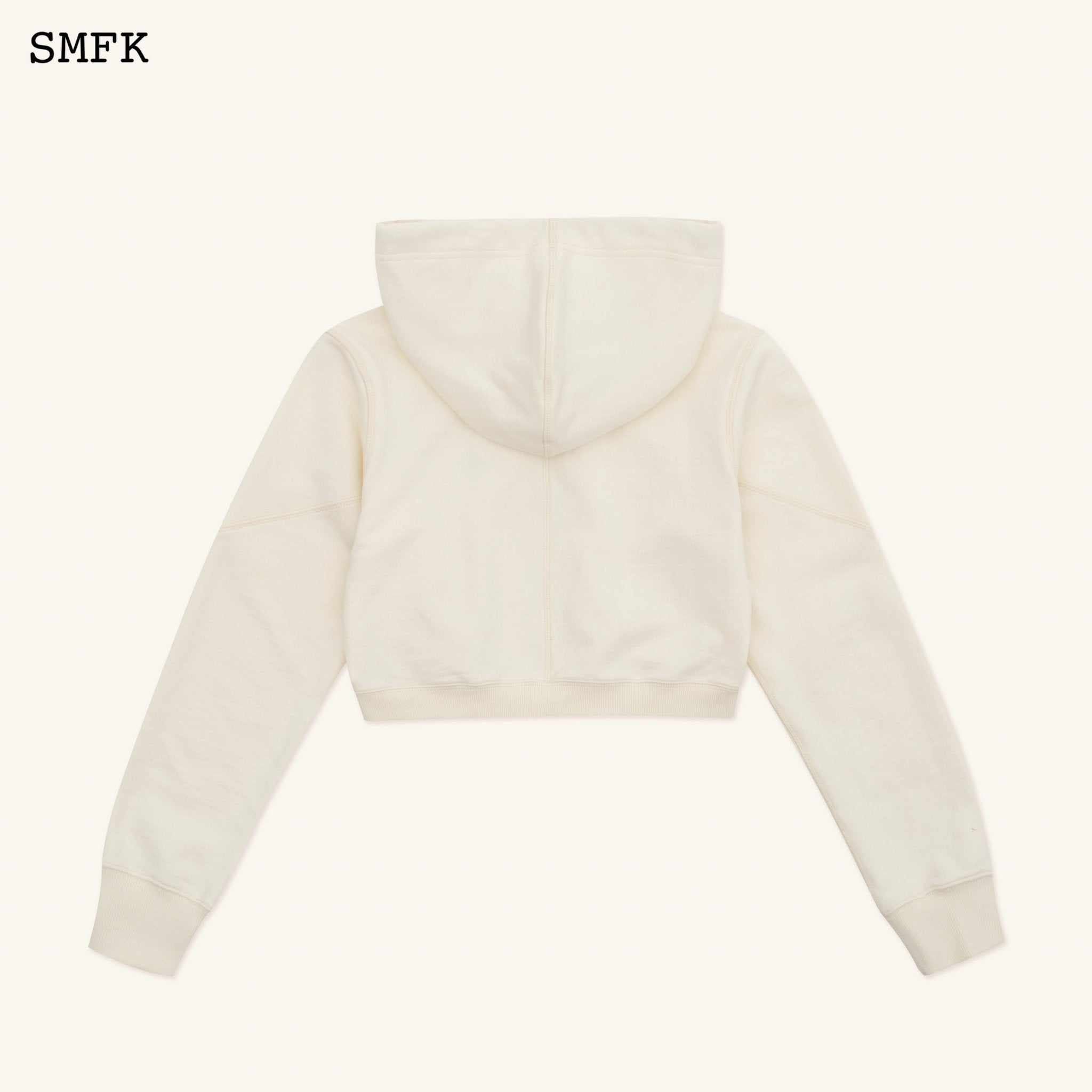 SMFK Compass Rush Short Sporty Hoodie In White | MADA IN CHINA