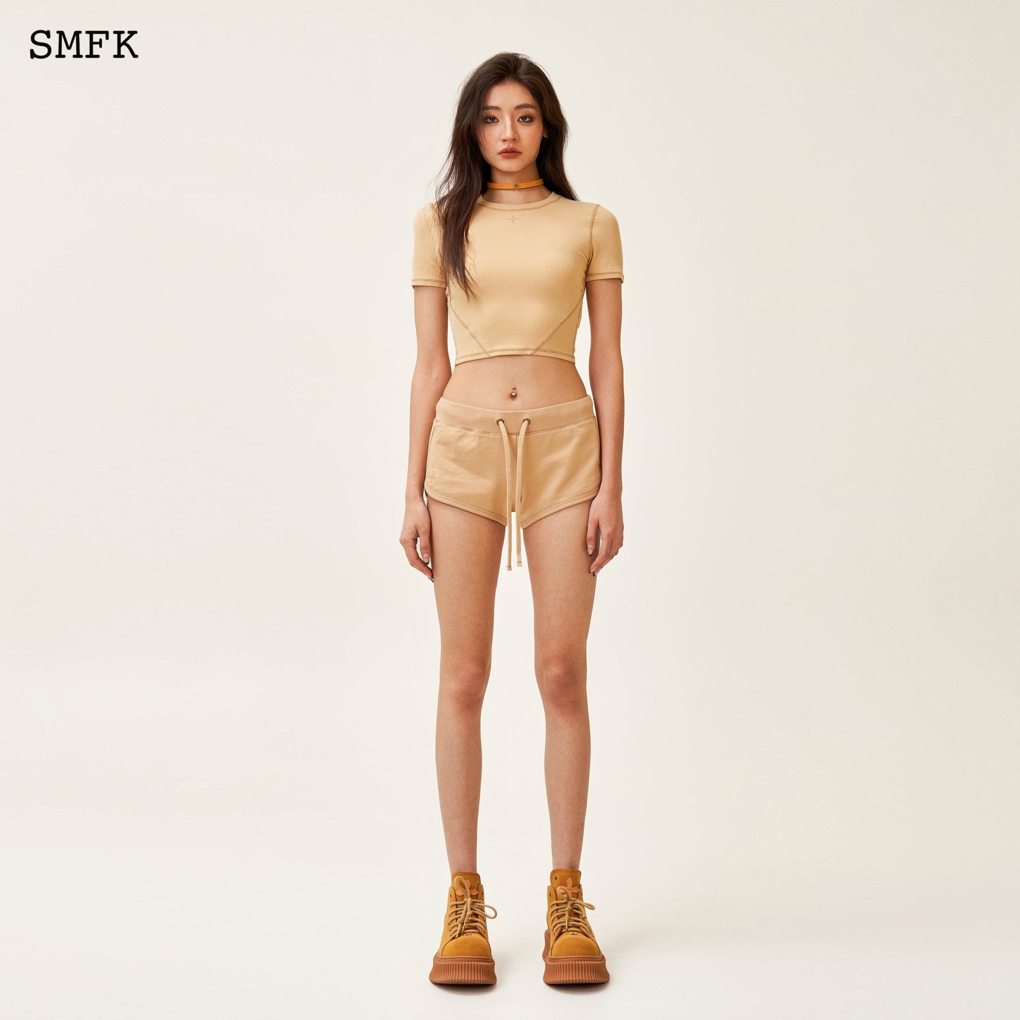 SMFK Compass Rush Slim-Fit Tee In Sand | MADA IN CHINA