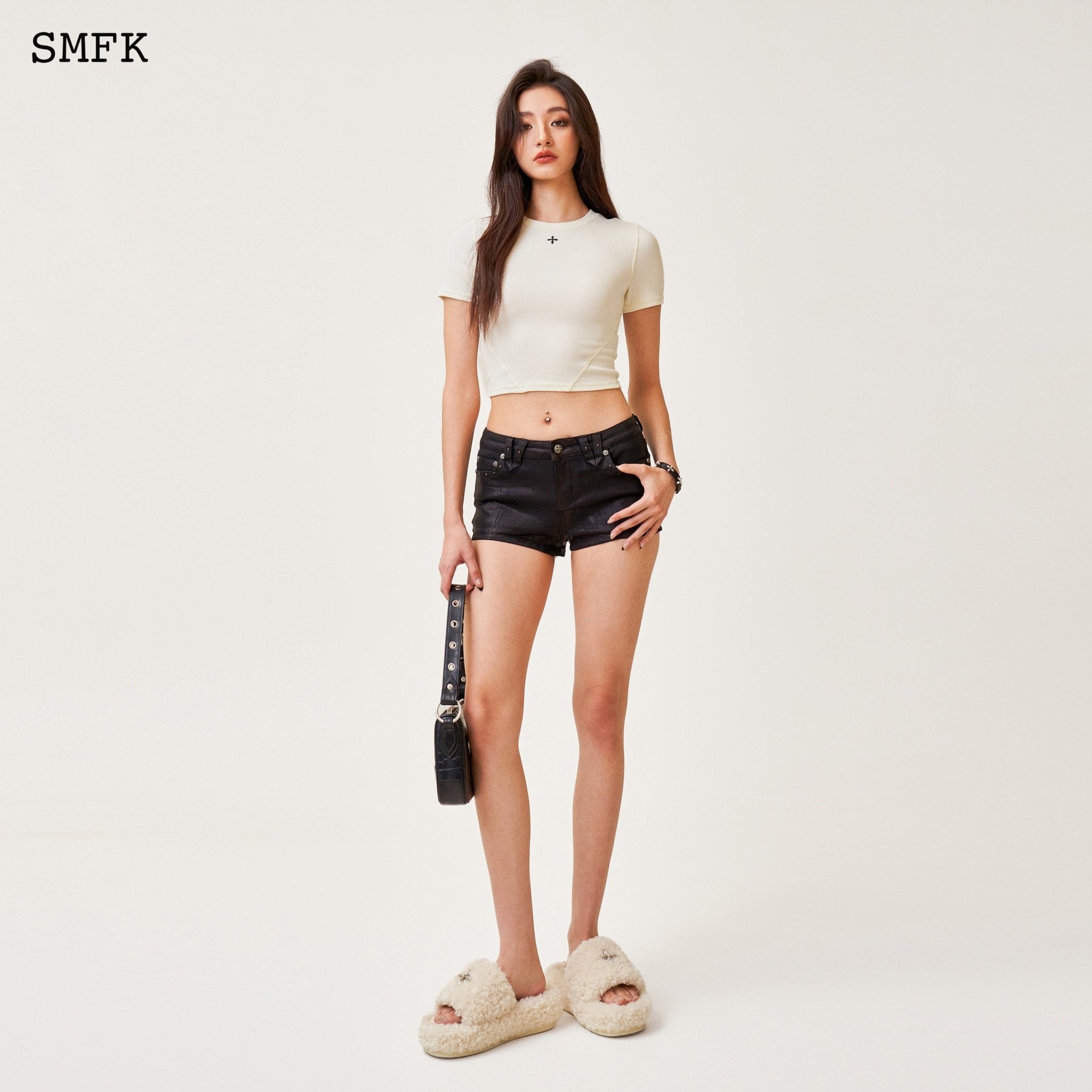 SMFK Compass Rush Slim-Fit Tee In White | MADA IN CHINA