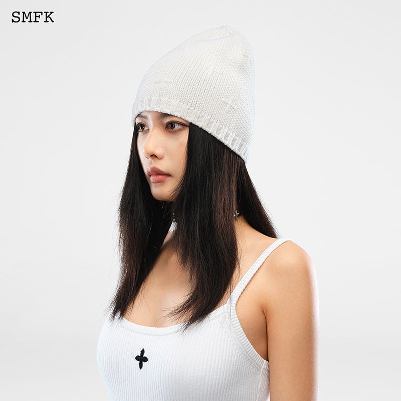 SMFK Compass Sheep Woolen Hat White | MADA IN CHINA