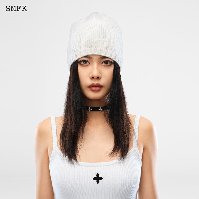 SMFK Compass Sheep Woolen Hat White | MADA IN CHINA