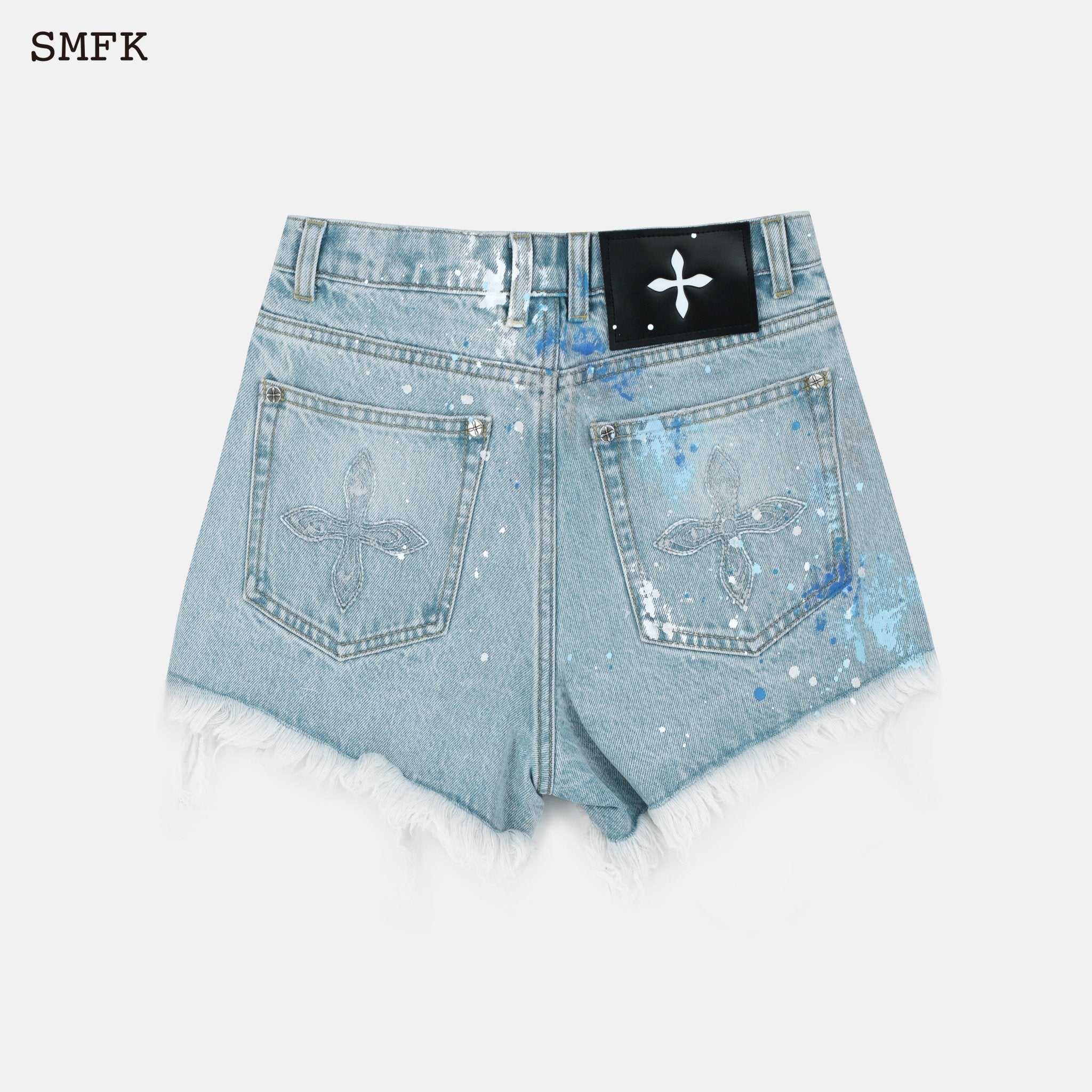 SMFK Compass Straight Leg Shorts Blue | MADA IN CHINA