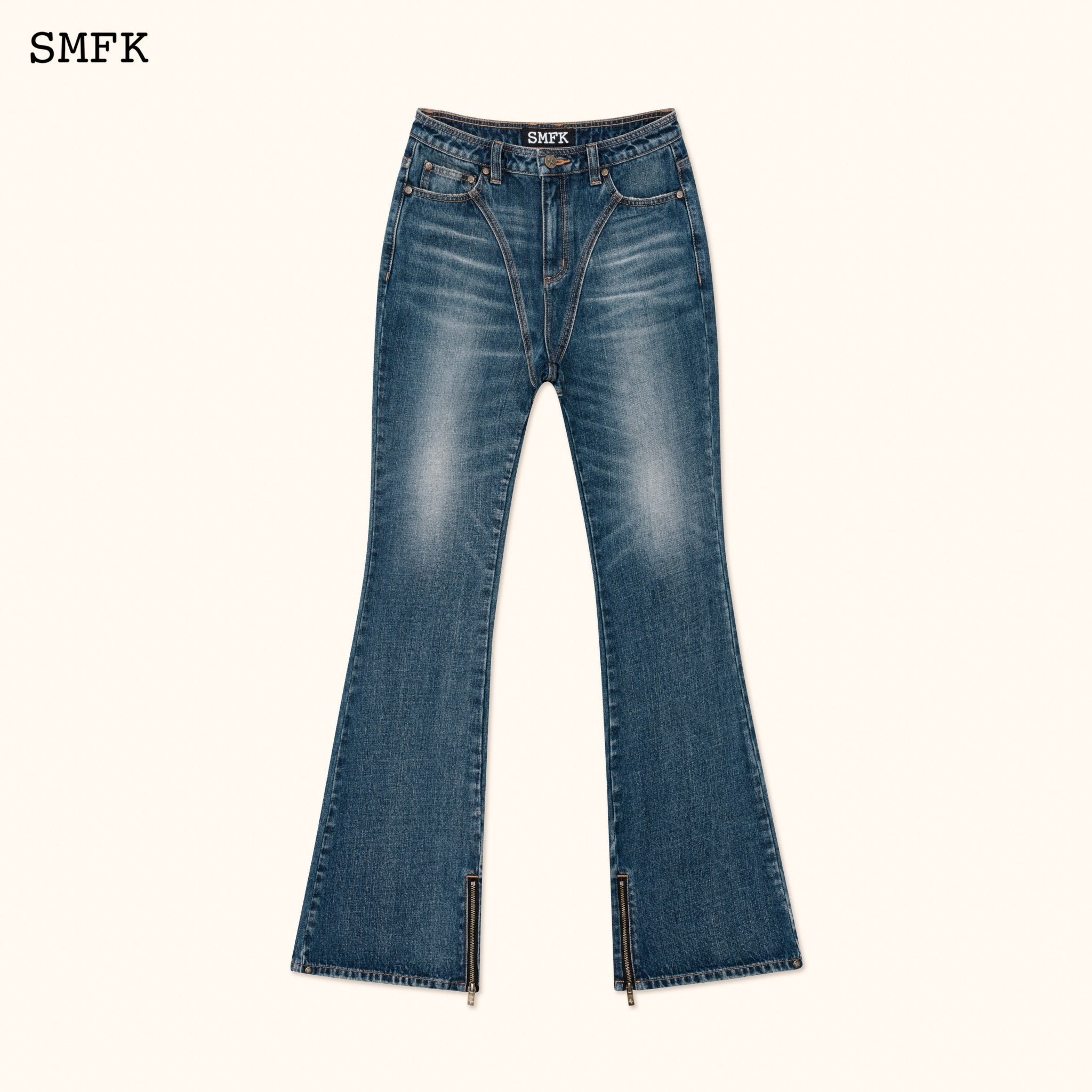 SMFK Compass Tarpan Classic Flared Jeans Retro Blue | MADA IN CHINA