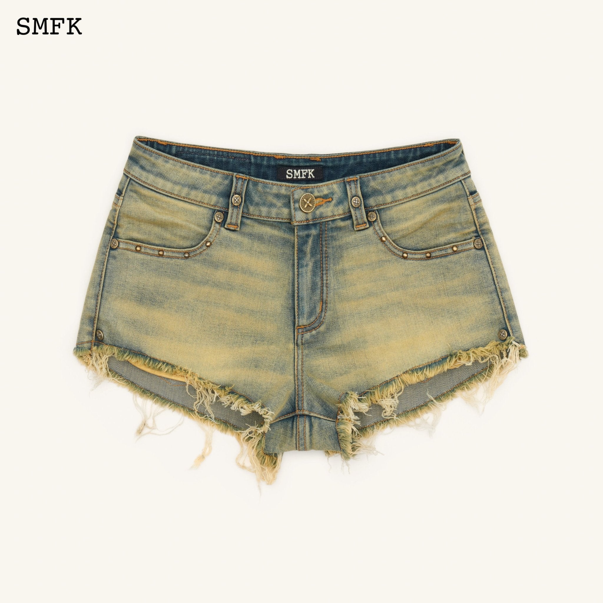 SMFK Compass Tarpan Low-rise Cheese Short Jeans | MADA IN CHINA