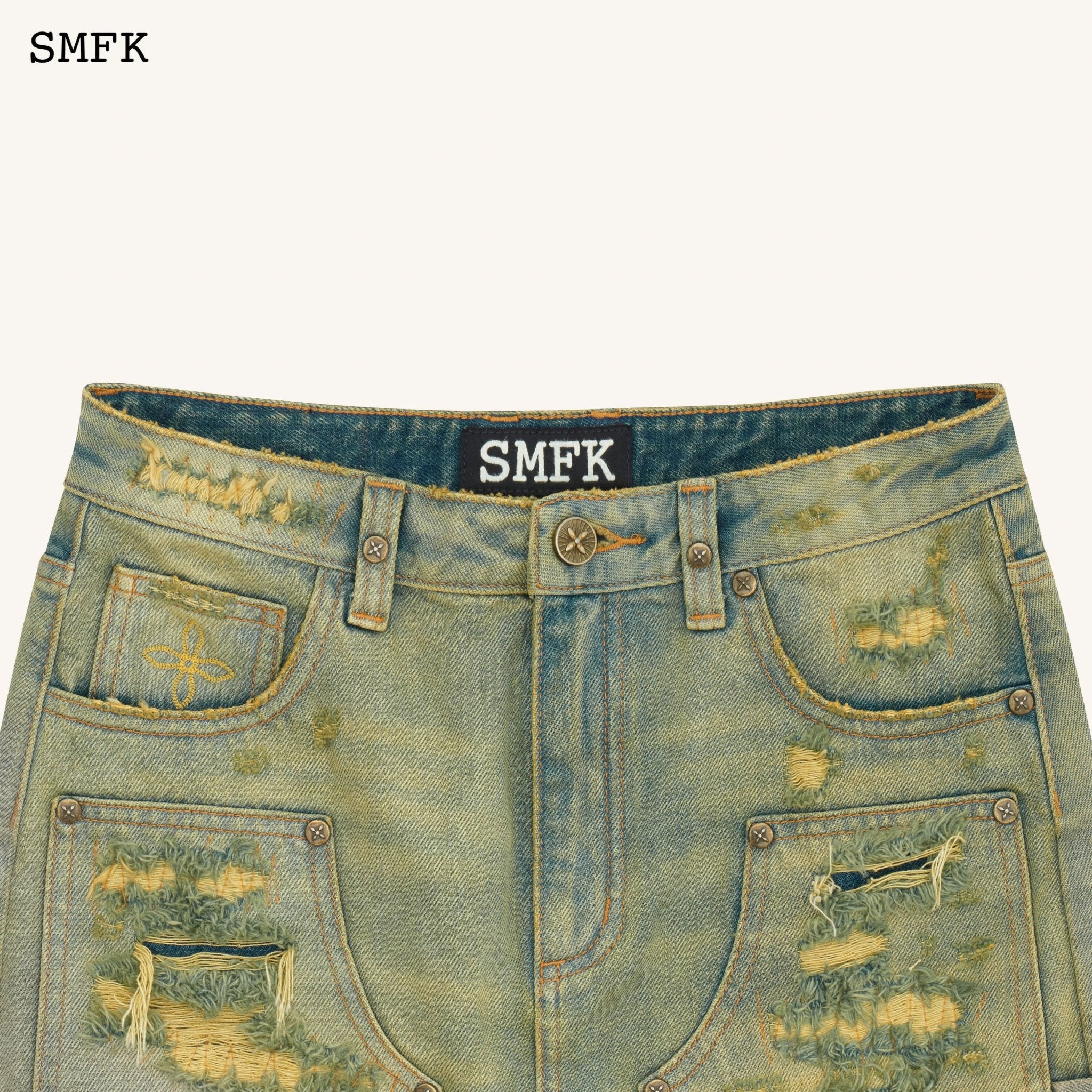 SMFK Compass Tarpan Lumber Mini Skirt In Cheese | MADA IN CHINA