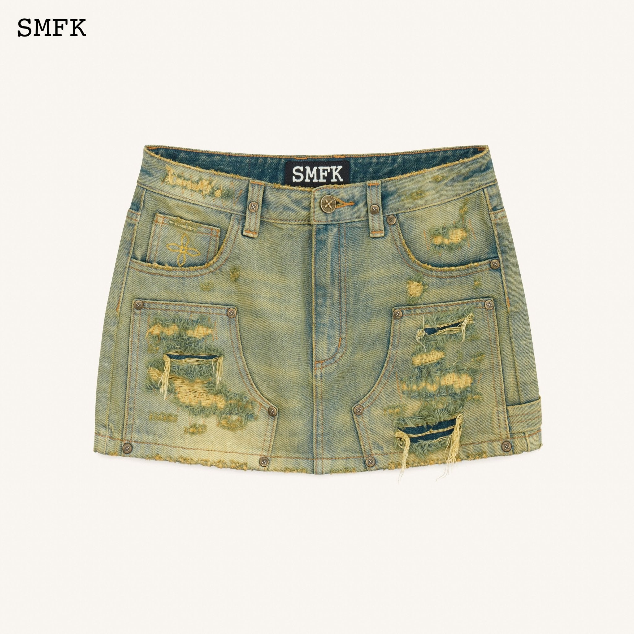 SMFK Compass Tarpan Lumber Mini Skirt In Cheese | MADA IN CHINA