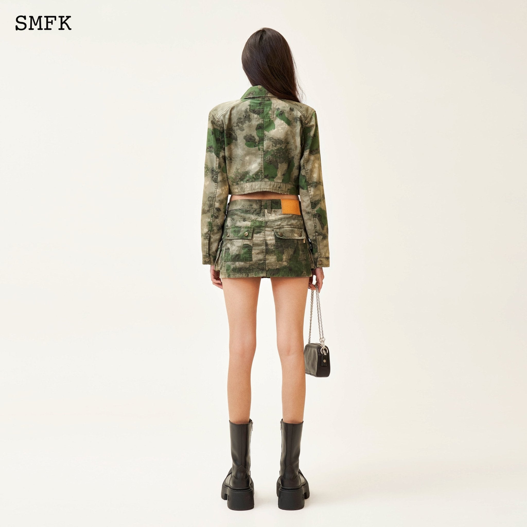 SMFK Compass Viper Green Camouflage Workwear Mini Skirt | MADA IN CHINA