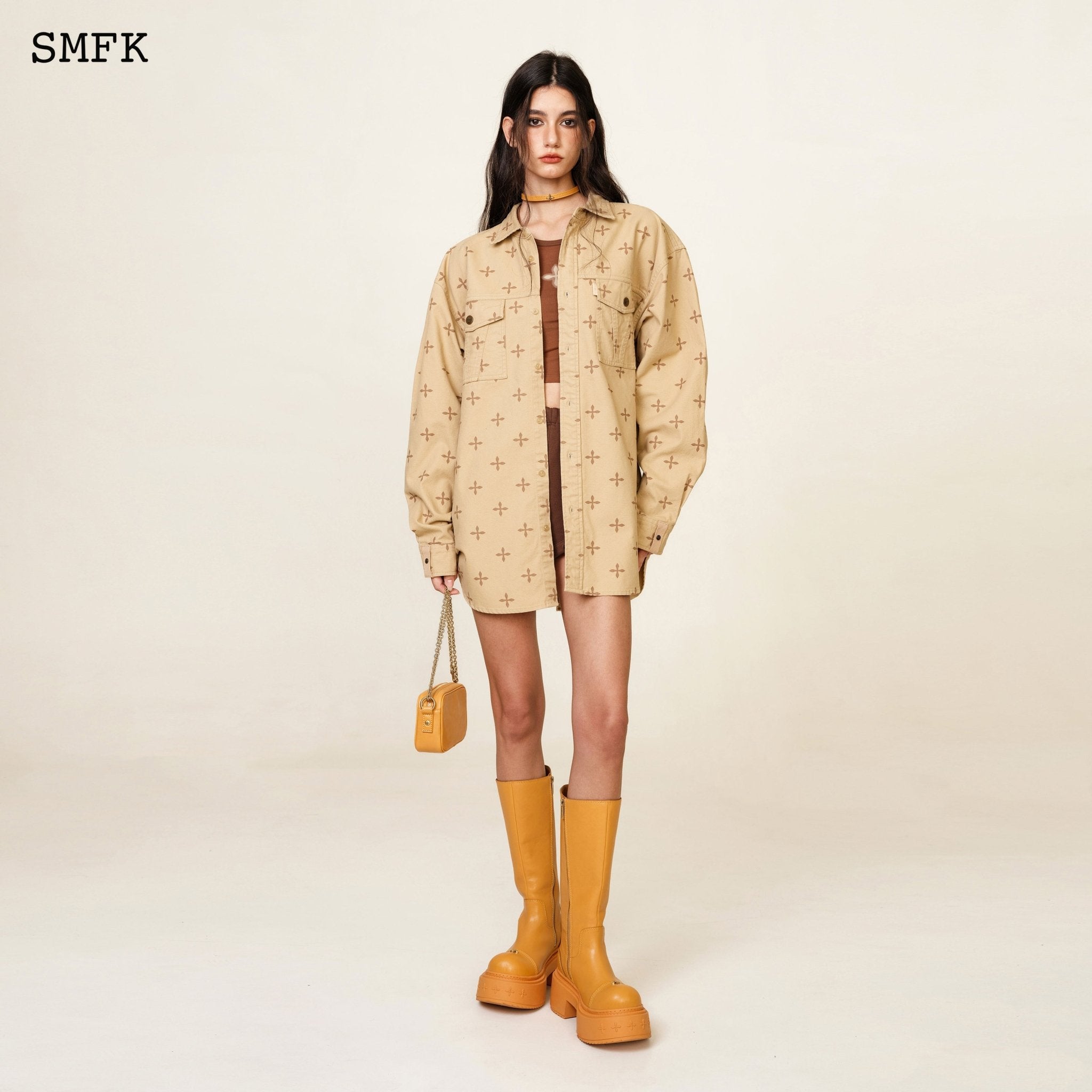 SMFK Compass Wild Medium Riding Boots In Ginger | MADA IN CHINA