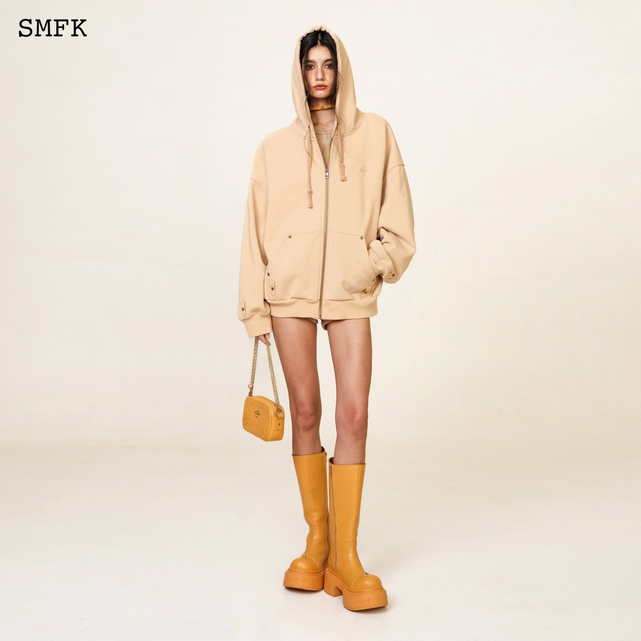 SMFK Compass Wild Medium Riding Boots In Ginger | MADA IN CHINA