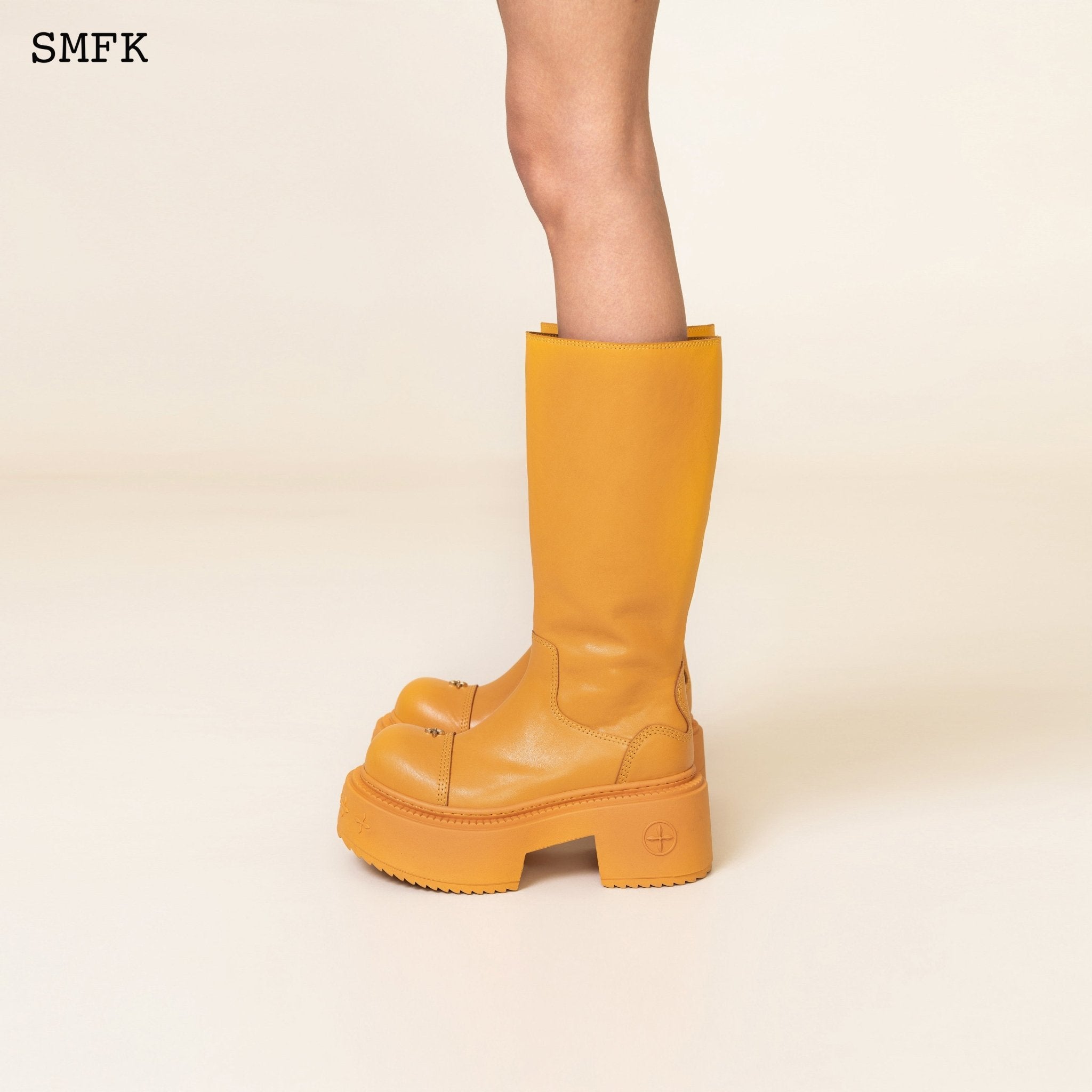 SMFK Compass Wild Medium Riding Boots In Ginger | MADA IN CHINA