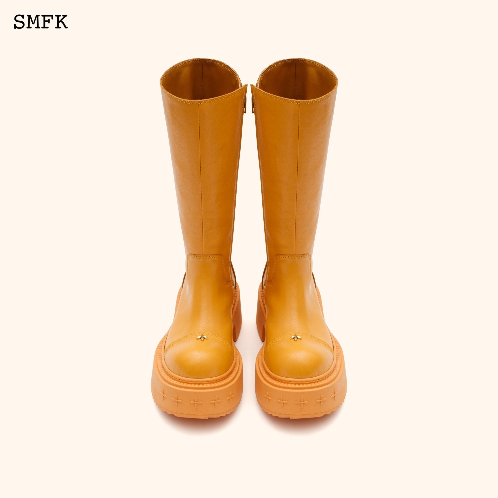 SMFK Compass Wild Medium Riding Boots In Ginger | MADA IN CHINA