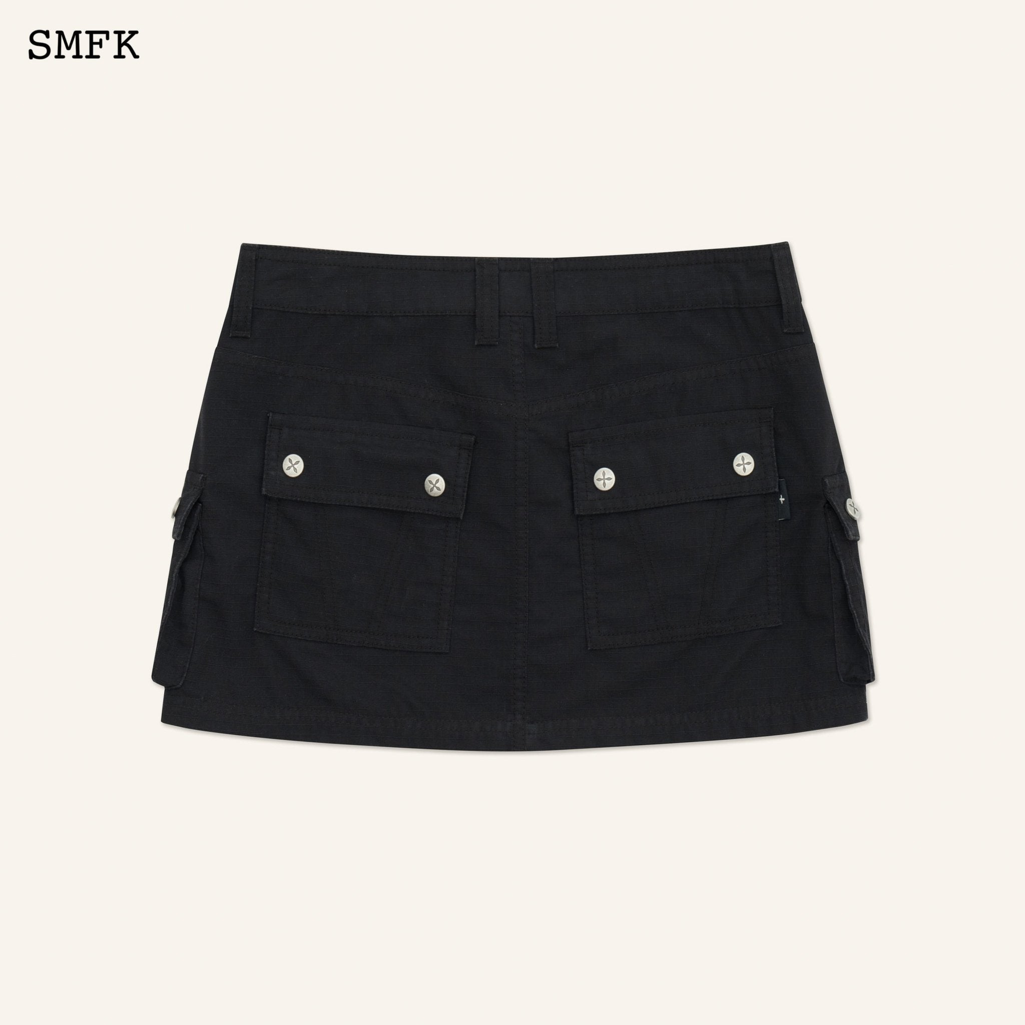 SMFK Compass Wild Tarpan Workwear Black Mini Skirt | MADA IN CHINA