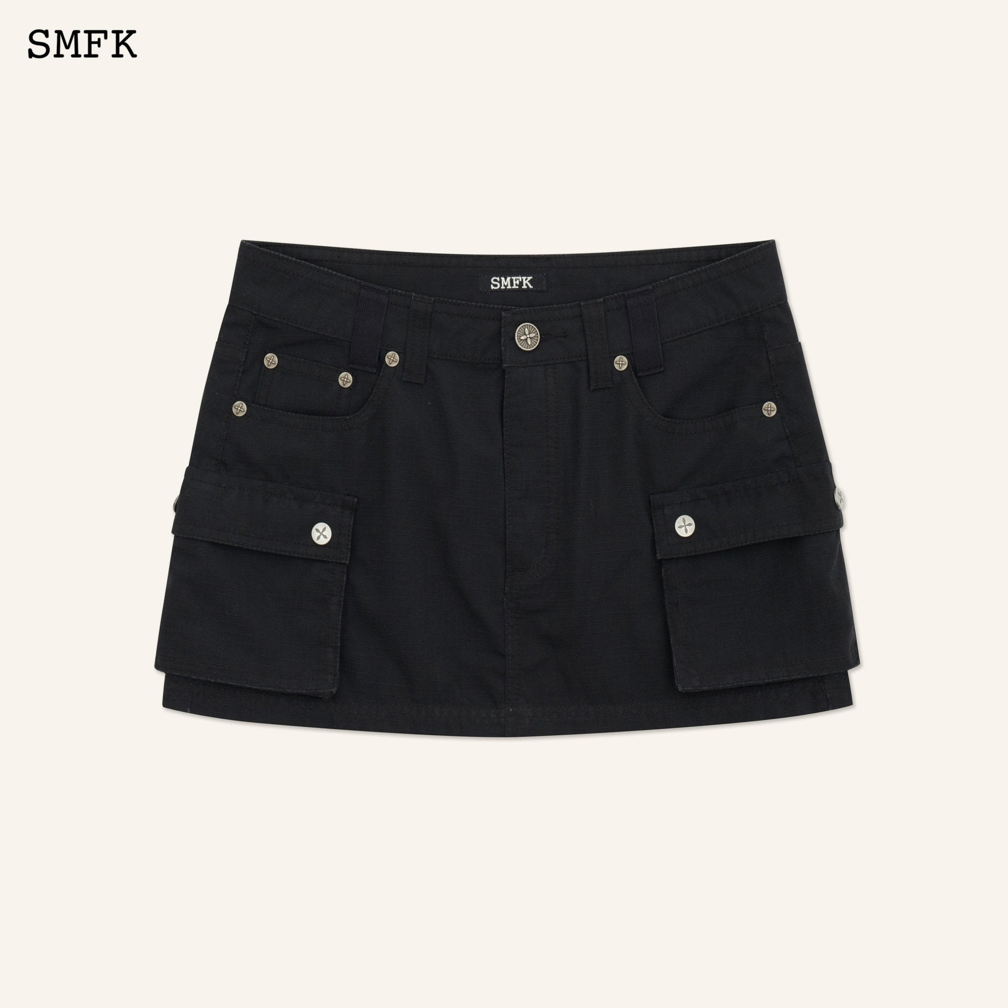 SMFK Compass Wild Tarpan Workwear Black Mini Skirt | MADA IN CHINA