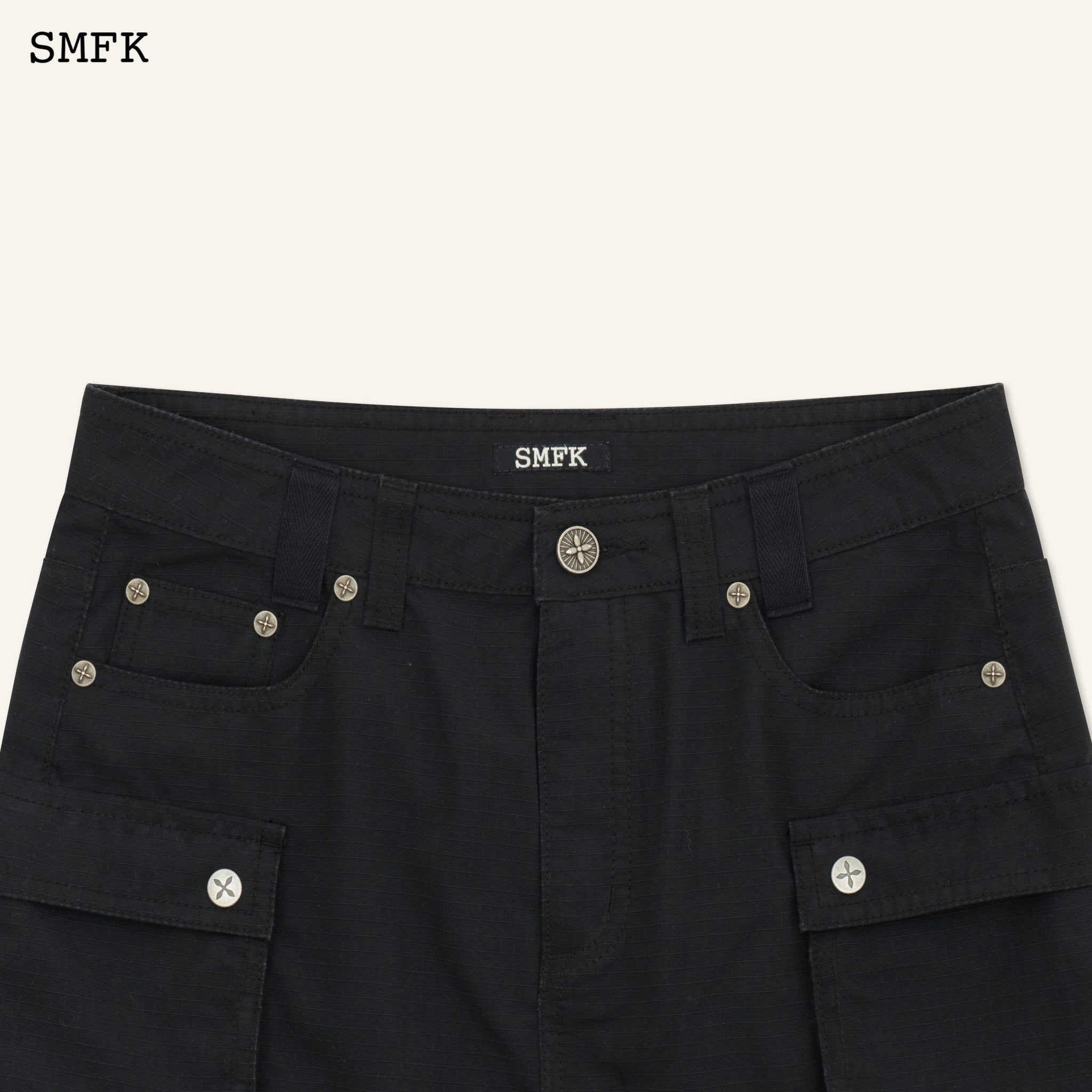 SMFK Compass Wild Tarpan Workwear Black Mini Skirt | MADA IN CHINA