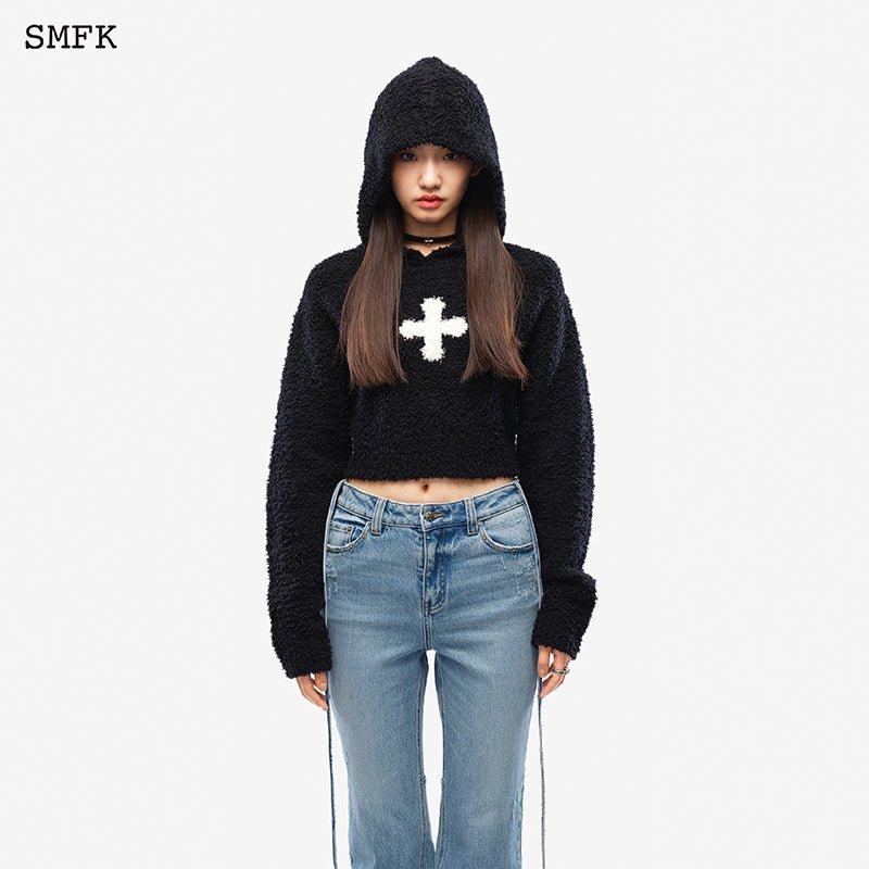 SMFK Compass Wool Knit Short Hoodie | MADA IN CHINA