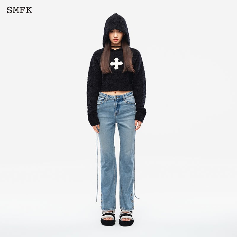 SMFK Compass Wool Knit Short Hoodie | MADA IN CHINA