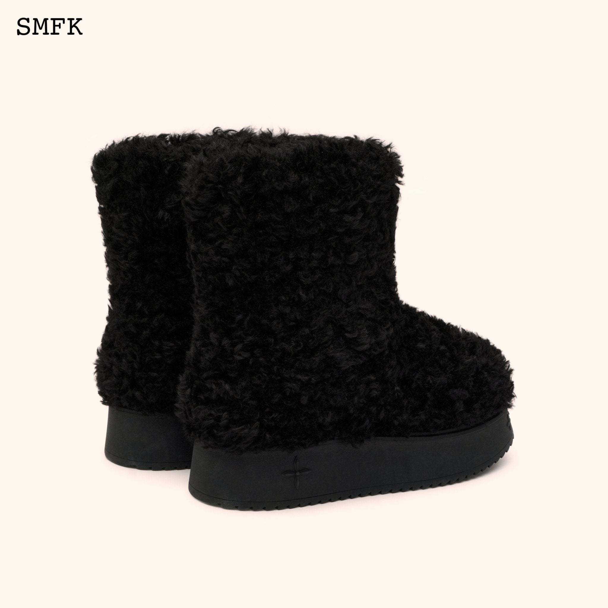 SMFK Compass Woolly Black Fluffy Boots | MADA IN CHINA