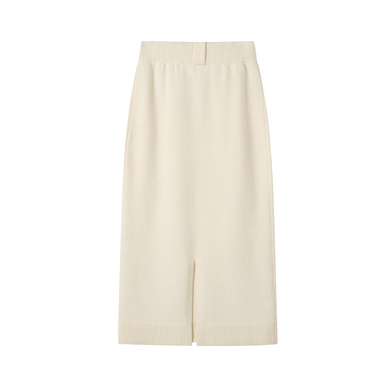 SOMESOWE Cream Knit Maxi Skirt | MADA IN CHINA