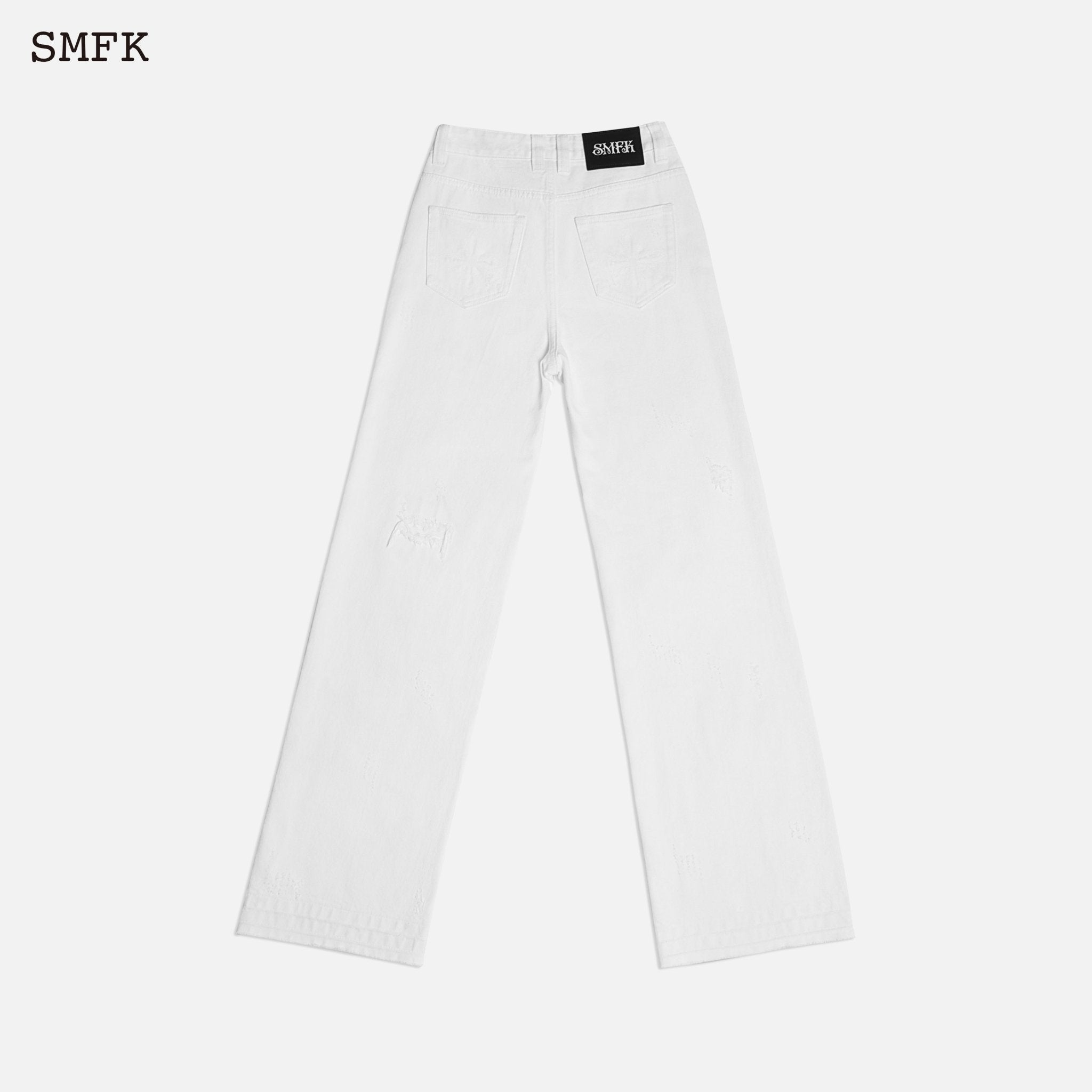 SMFK Dancer Group Wandering Wide Leg White Jeans | MADA IN CHINA