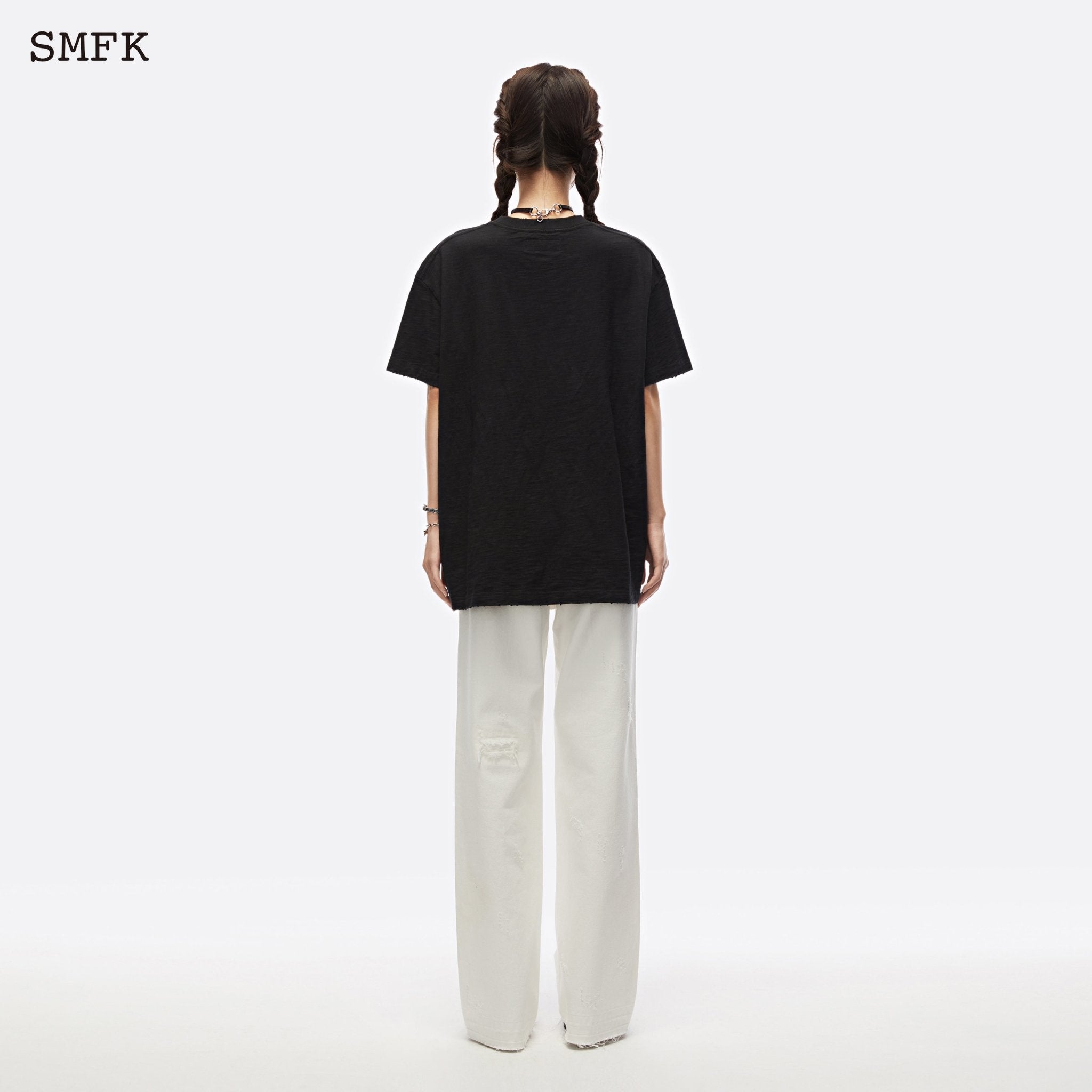 SMFK Dancer Group Wandering Wide Leg White Jeans | MADA IN CHINA