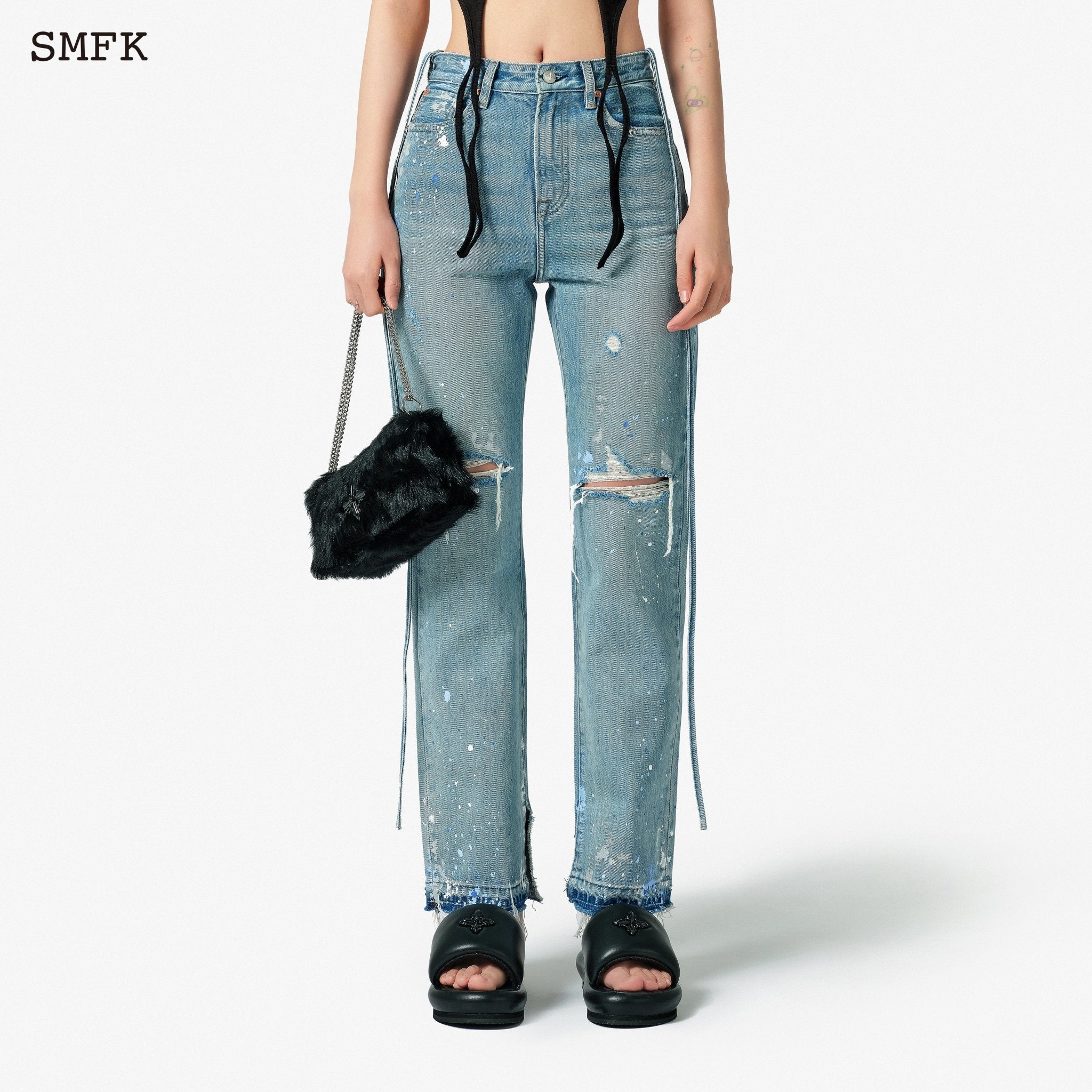 SMFK Dancer Straight Leg Jeans Blue | MADA IN CHINA