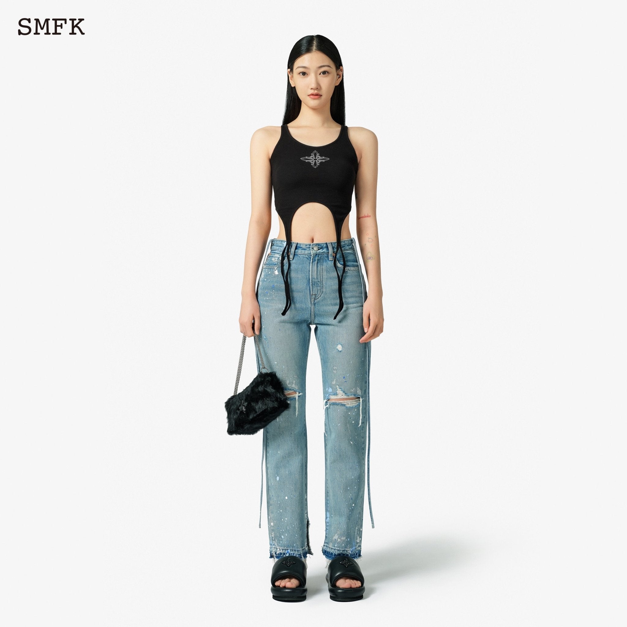 SMFK Dancer Straight Leg Jeans Blue | MADA IN CHINA