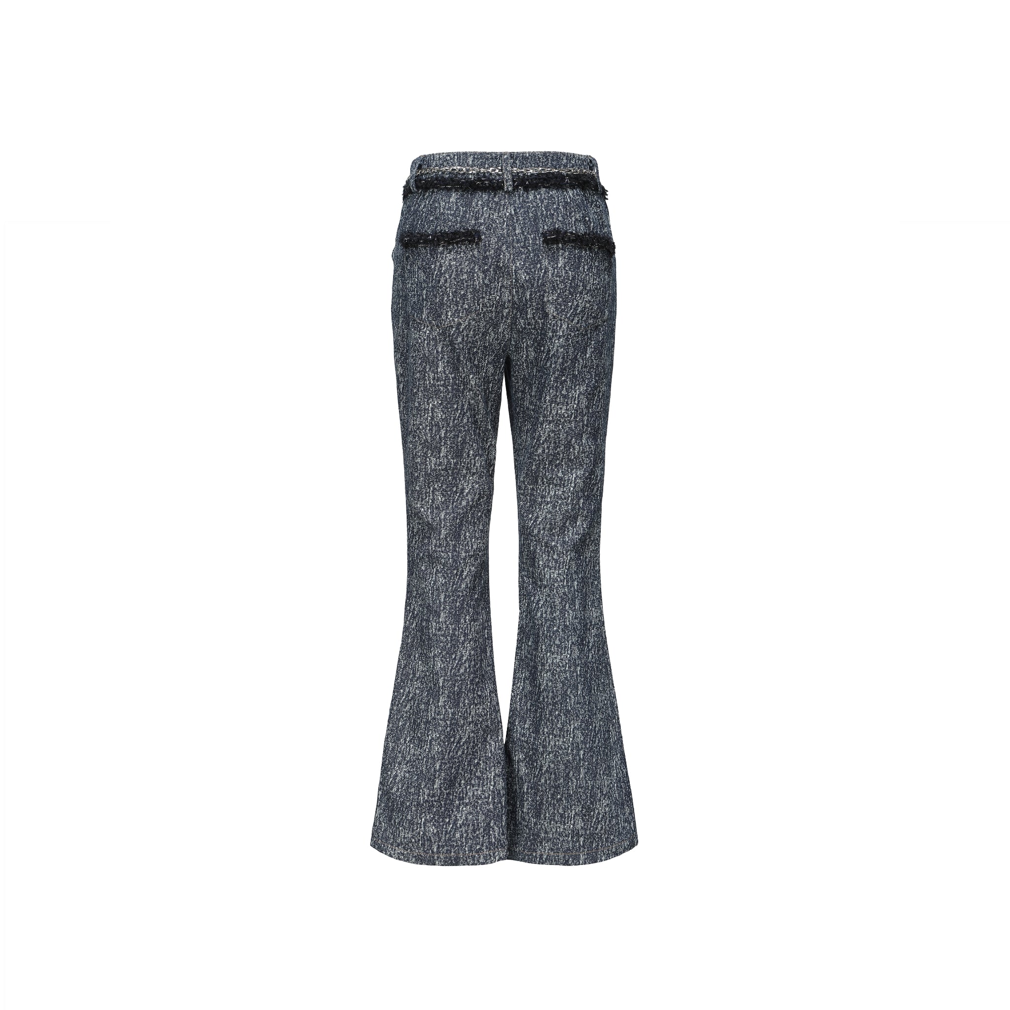 ARTE PURA Dark Blue Denim Flared Trousers | MADA IN CHINA