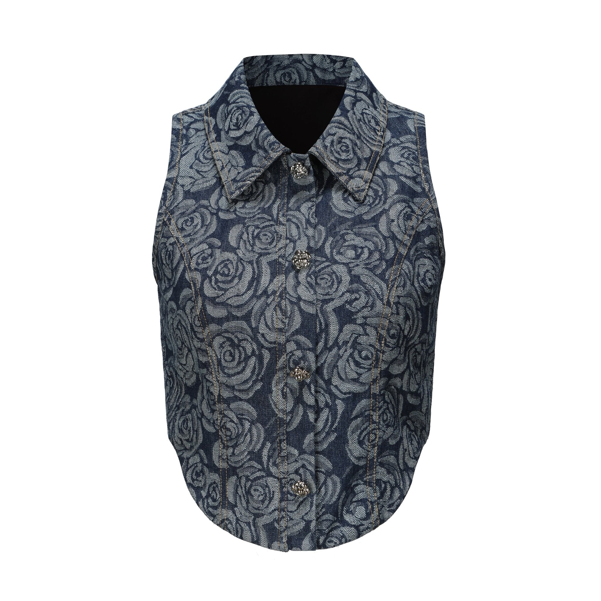 ARTE PURA Dark Blue Denim Vest | MADA IN CHINA