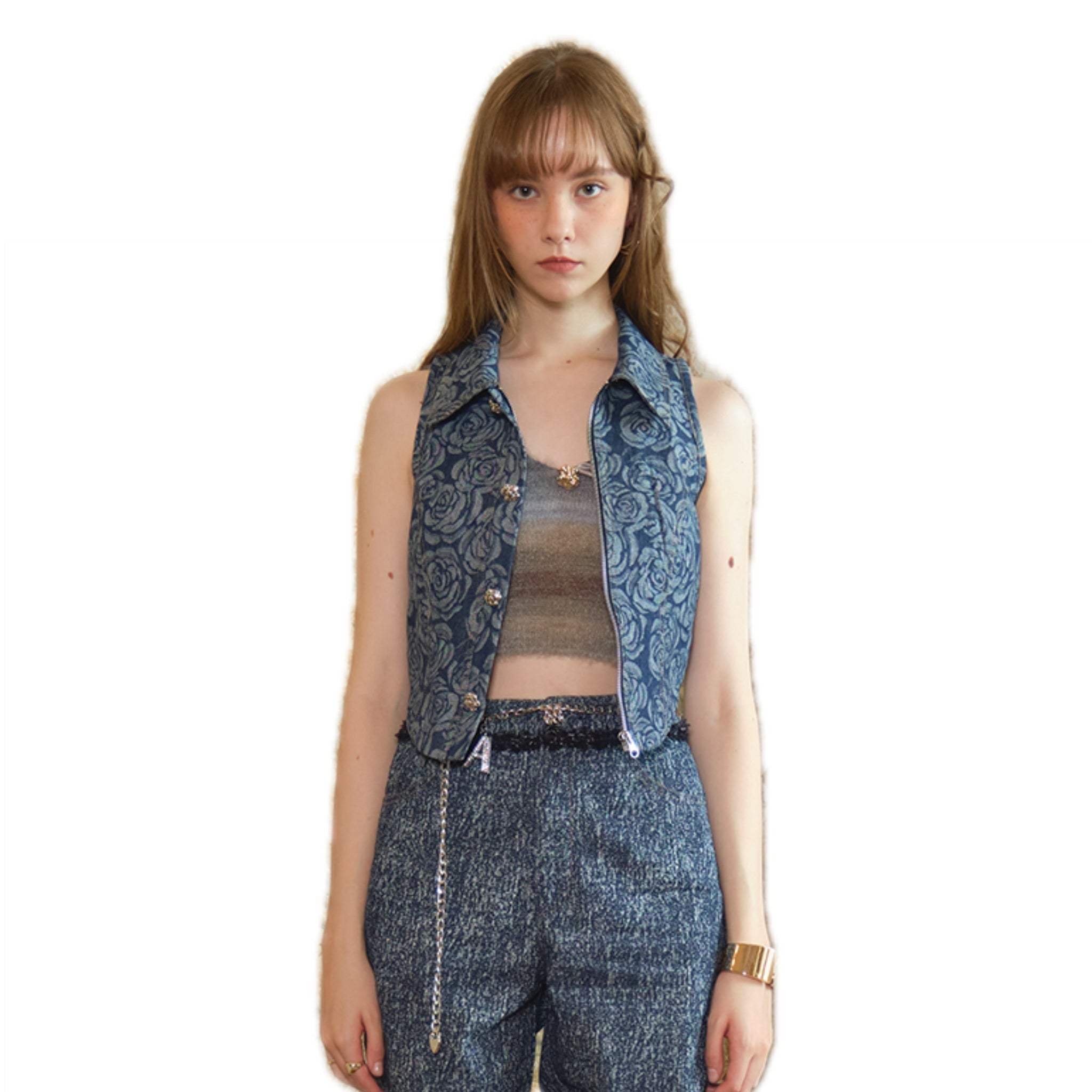 ARTE PURA Dark Blue Denim Vest | MADA IN CHINA