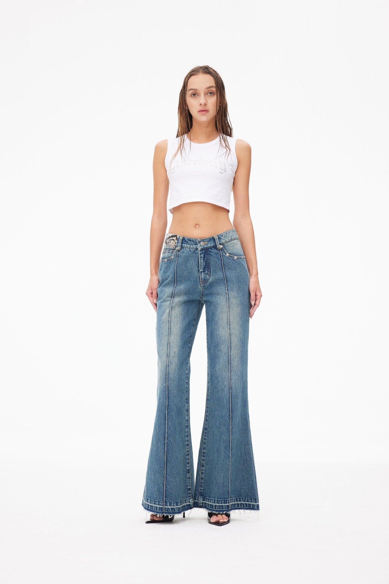 ANN ANDELMAN Dark Flares Jeans | MADA IN CHINA