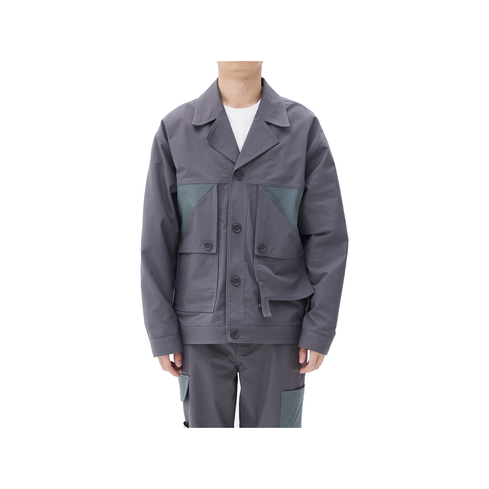 ROARINGWILD Dark Grey Folding Pocket Jacket | MADA IN CHINA