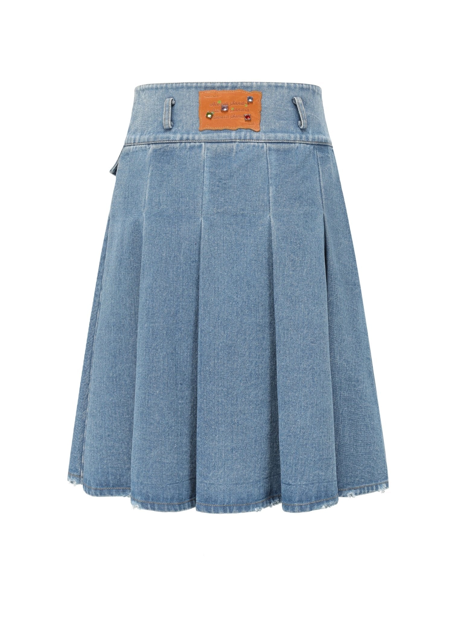 Alexia Sandra Denim Pleated Medium Skirt | MADA IN CHINA