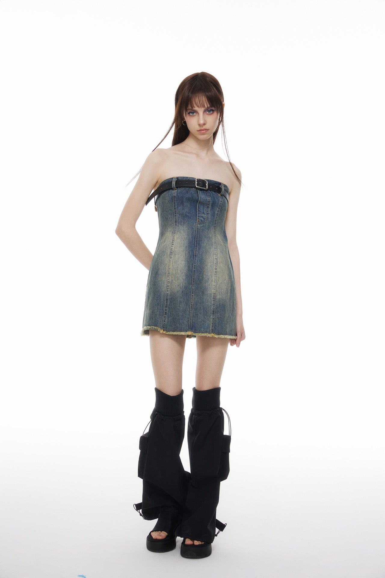 ANN ANDELMAN Denim Strapless Dress | MADA IN CHINA