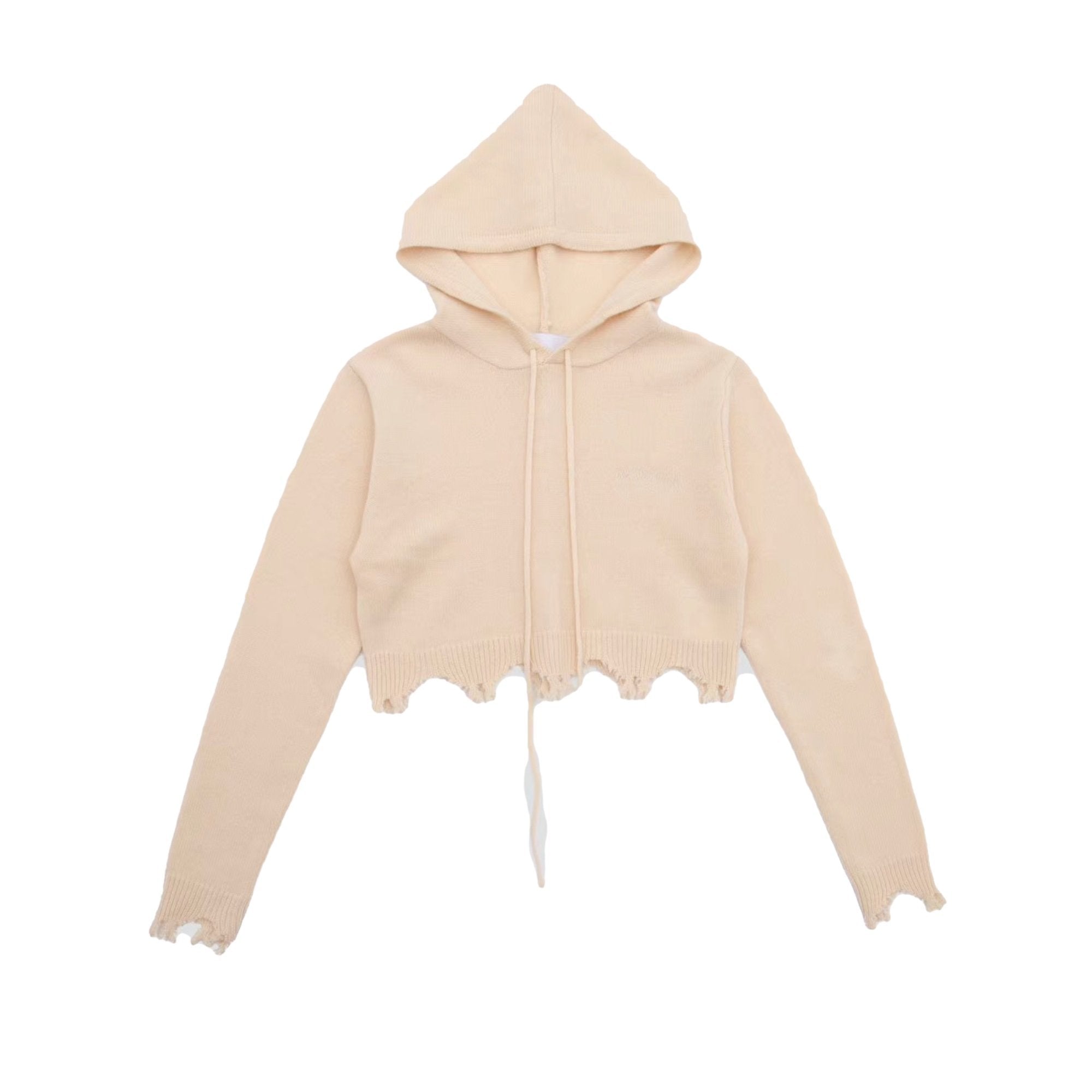 ANN ANDELMAN Destroyed Hoodie Beige | MADA IN CHINA