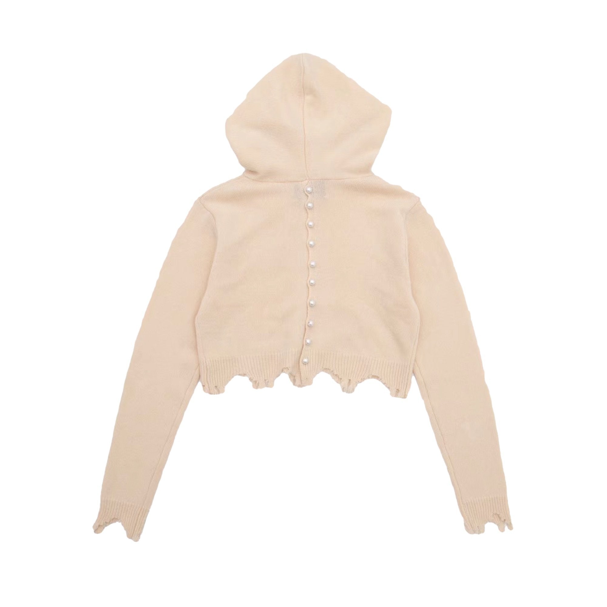 ANN ANDELMAN Destroyed Hoodie Beige | MADA IN CHINA