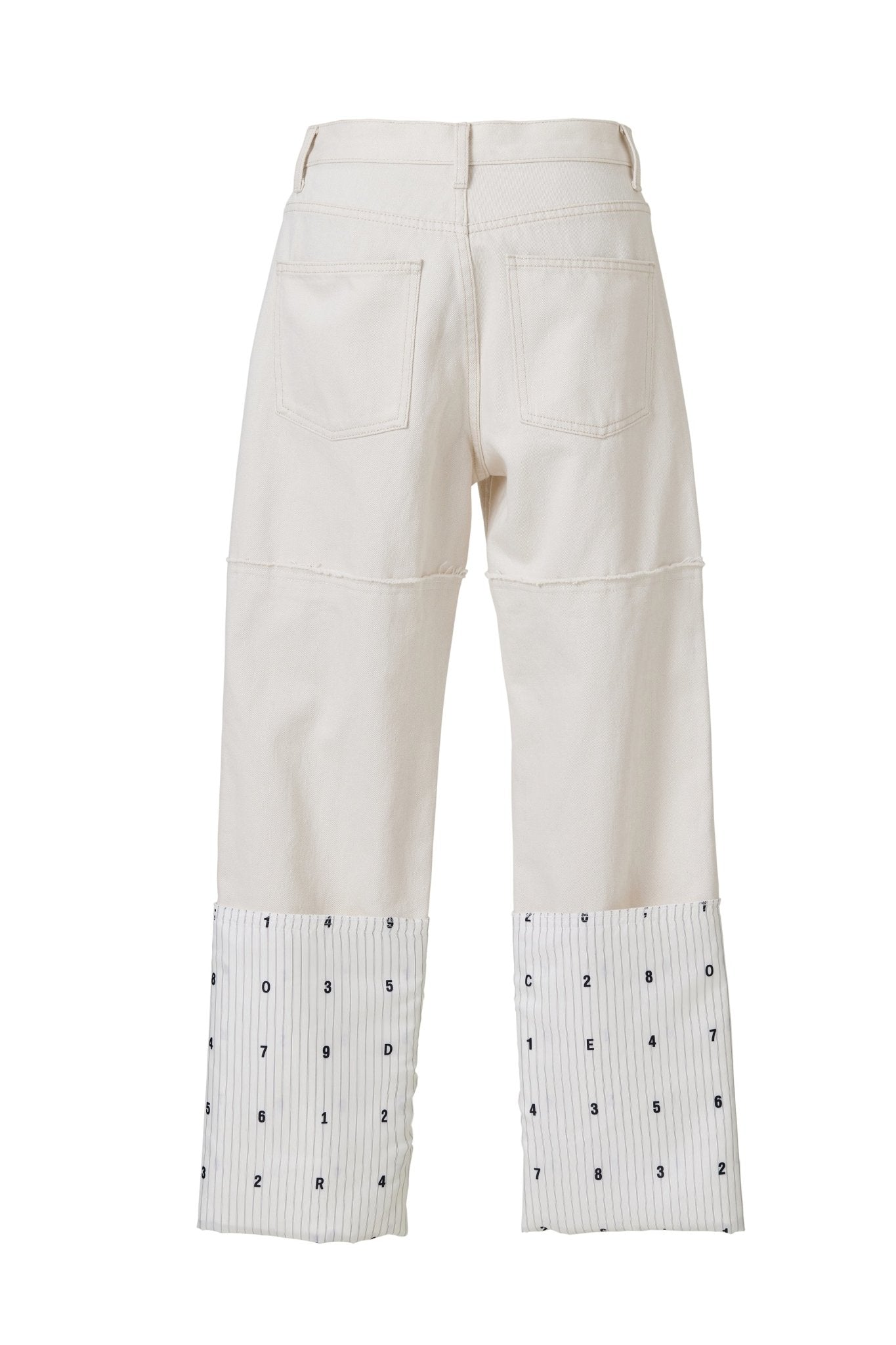 RE;CODE Digital Splicing White Denim Pants | MADA IN CHINA