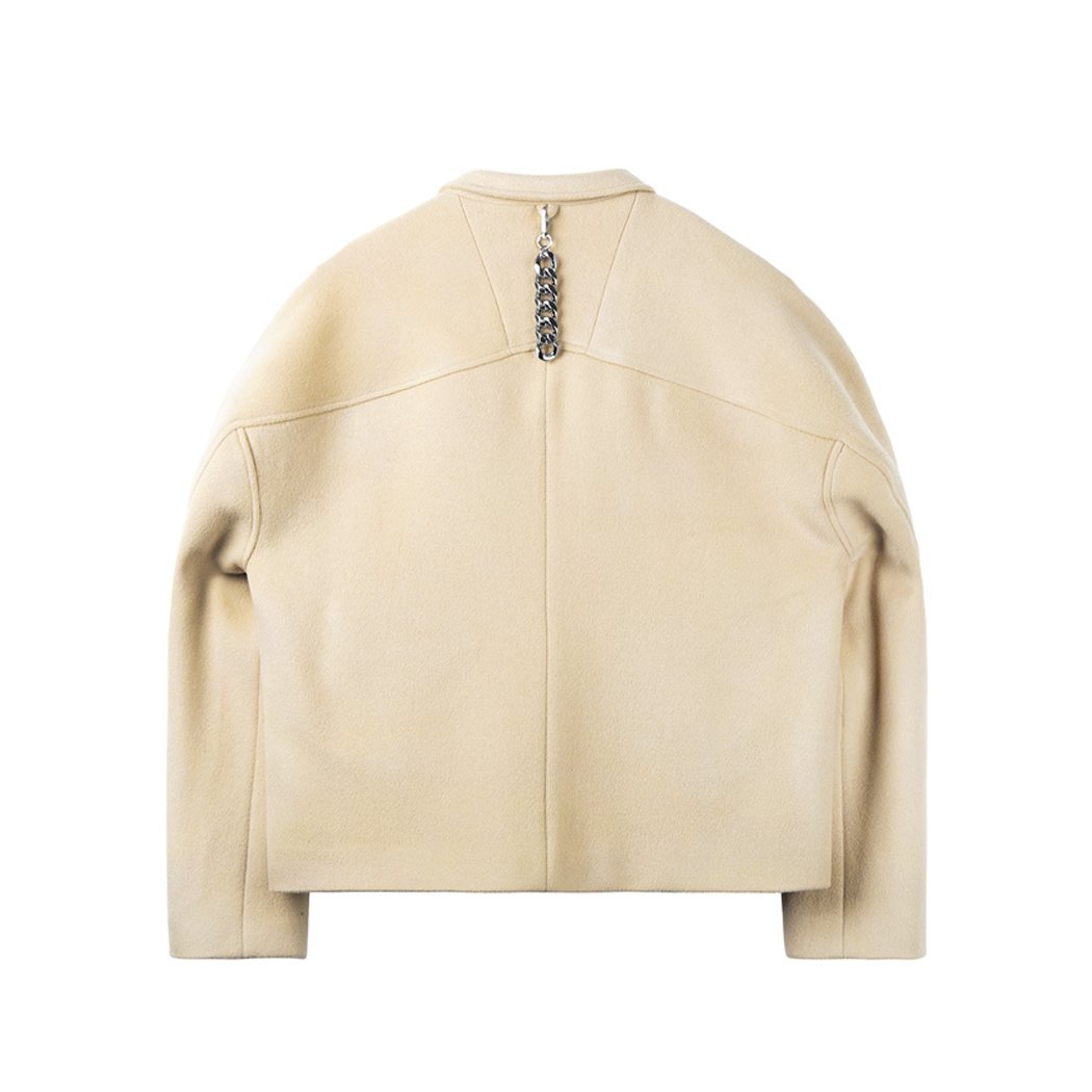 Unawares Double Row Custom Adjustable Button Short Woolen Jacket Khaki | MADA IN CHINA