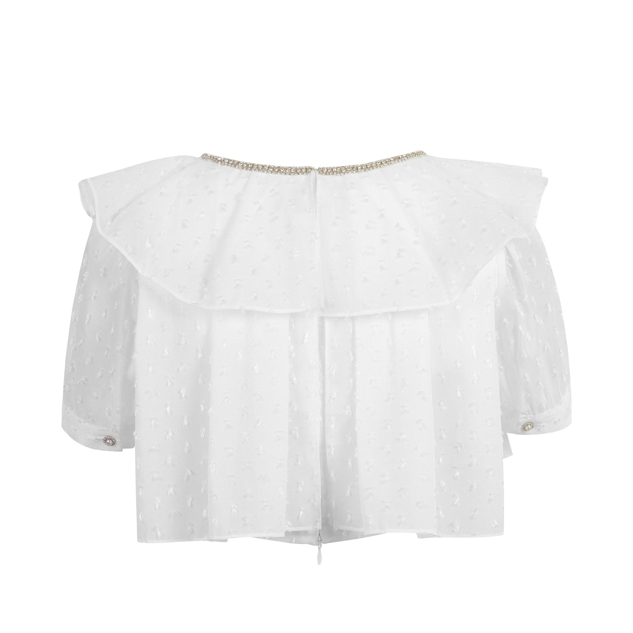 THREE QUARTERS Elegant White Top | MADA IN CHINA