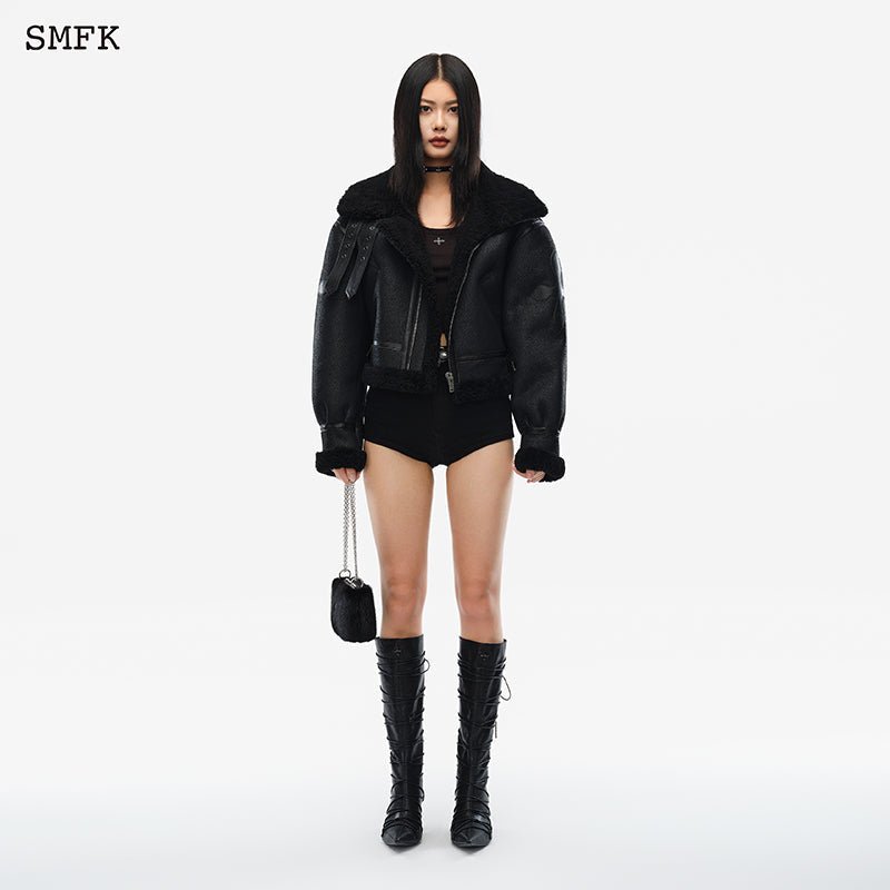 SMFK Fancy Arm Fur Aviator Jacket | MADA IN CHINA