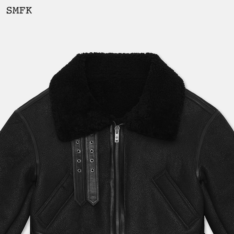 SMFK Fancy Arm Fur Aviator Jacket | MADA IN CHINA