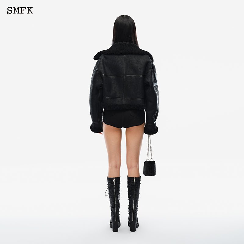 SMFK Fancy Arm Fur Aviator Jacket | MADA IN CHINA