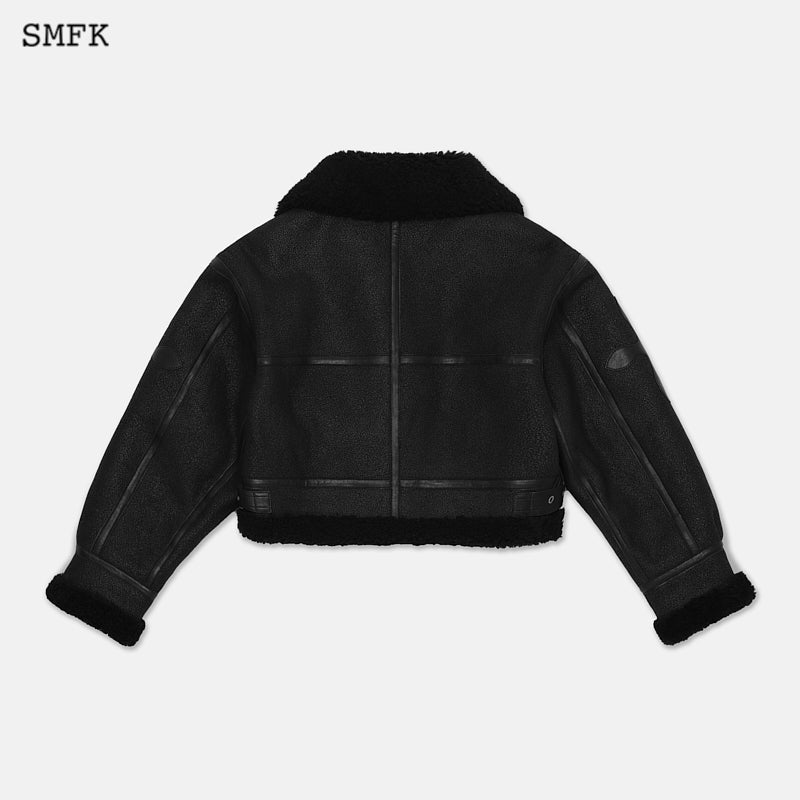 SMFK Fancy Arm Fur Aviator Jacket | MADA IN CHINA