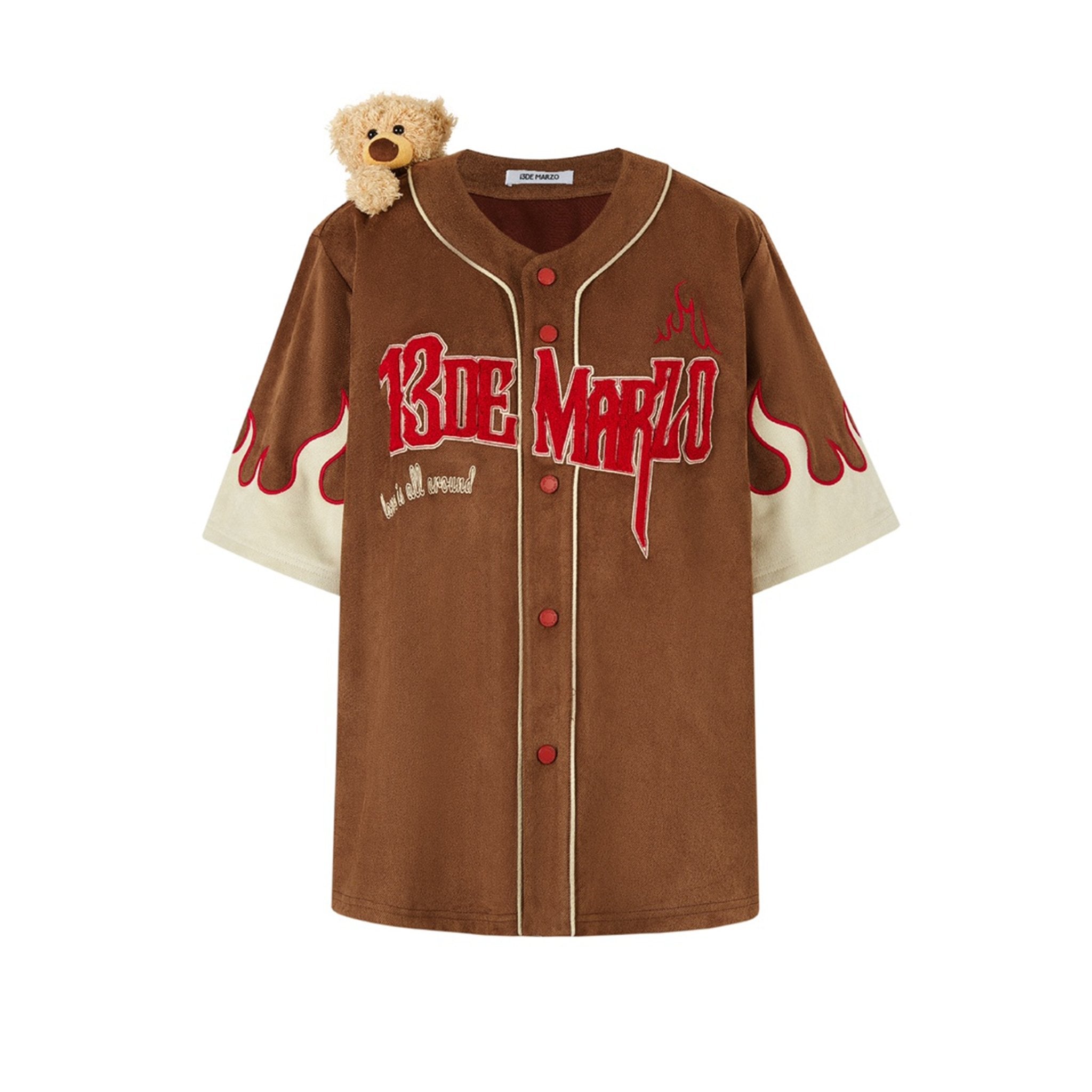 13DE MARZO Flame Baseball Shirt Ganache | MADA IN CHINA